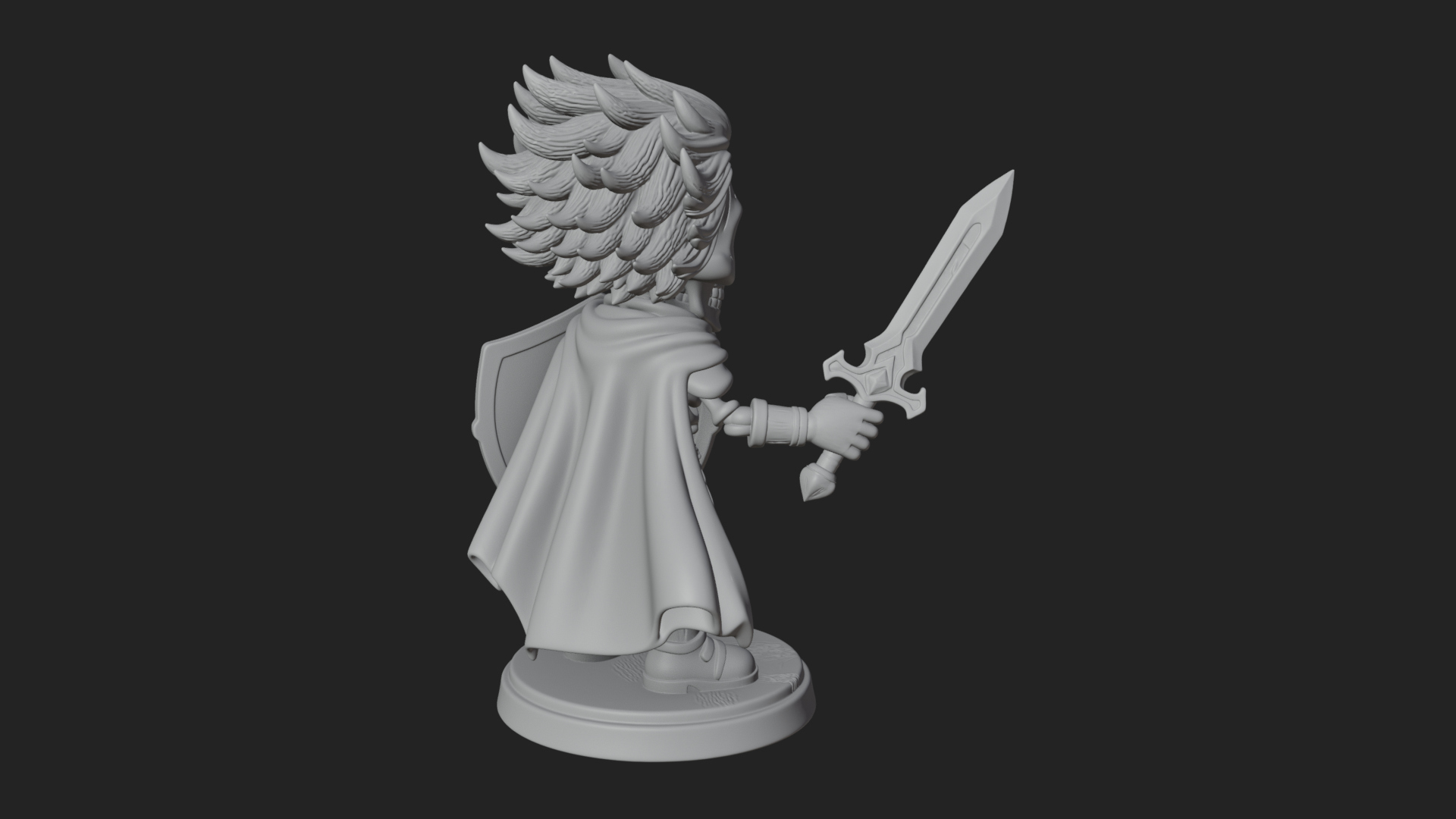 Chibi Skeleton Warrior Statue Design 1 3D Print Model 3D Model