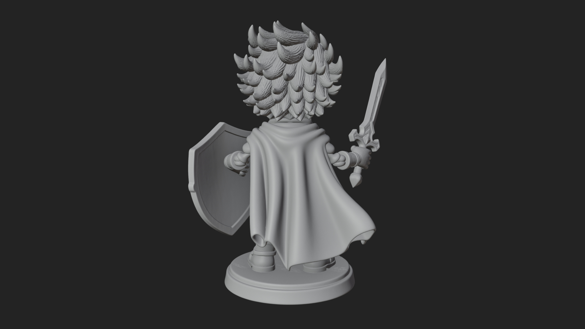 Chibi Skeleton Warrior Statue Design 1 3D Print Model 3D Model