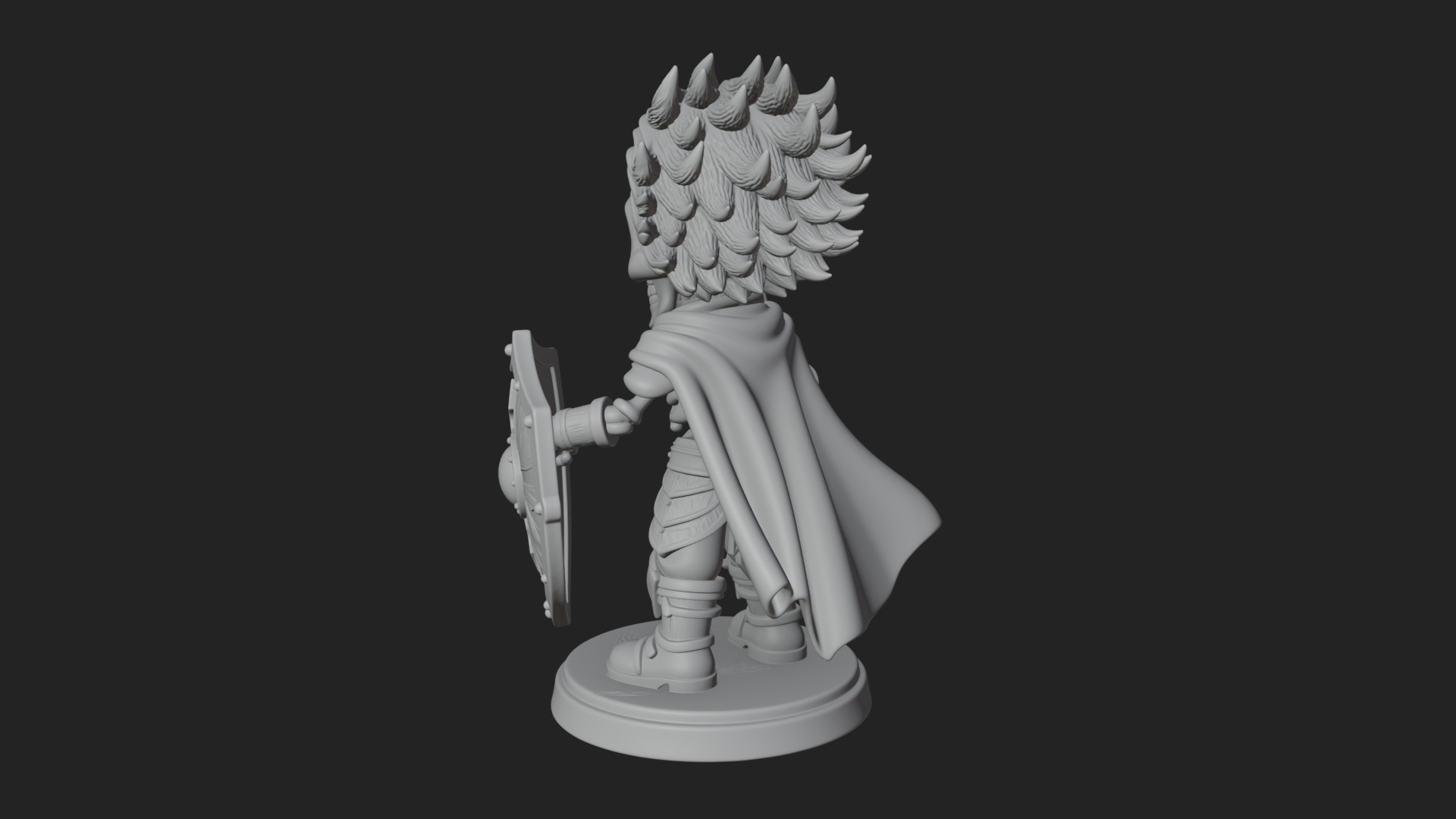 Chibi Skeleton Warrior Statue Design 1 3D Print Model 3D Model