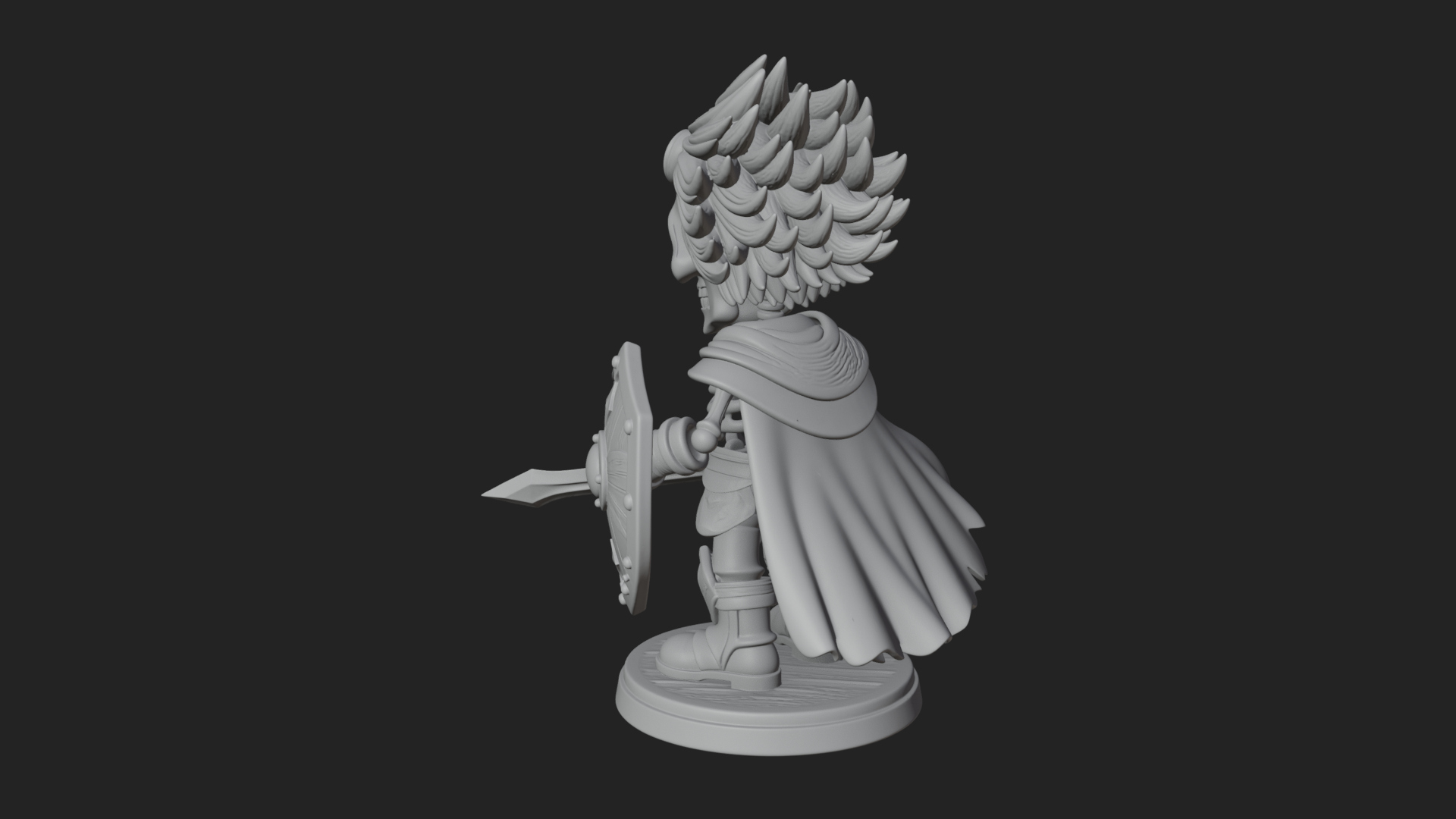 Chibi Skeleton Warrior Statue Design 2 3D Print Model 3D Model