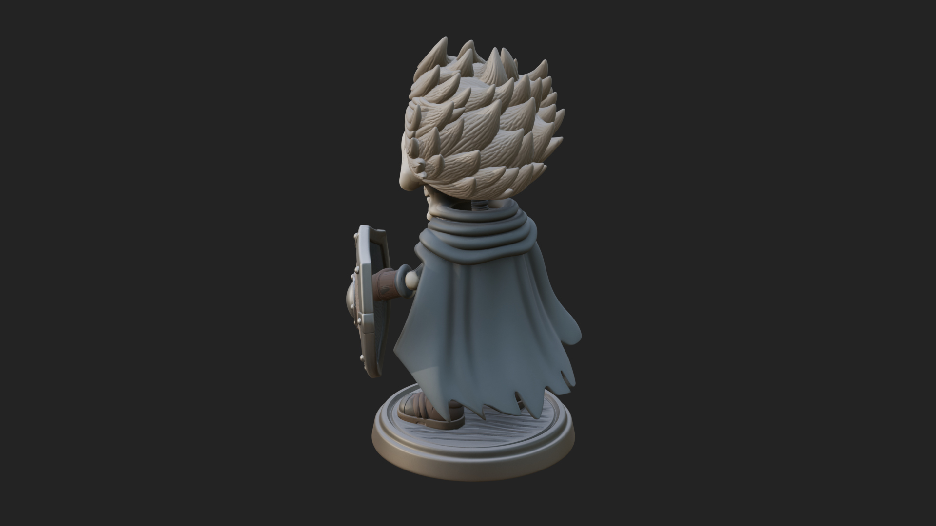 Chibi Skeleton Warrior Statue Design 3 3D Print Model 3D Model