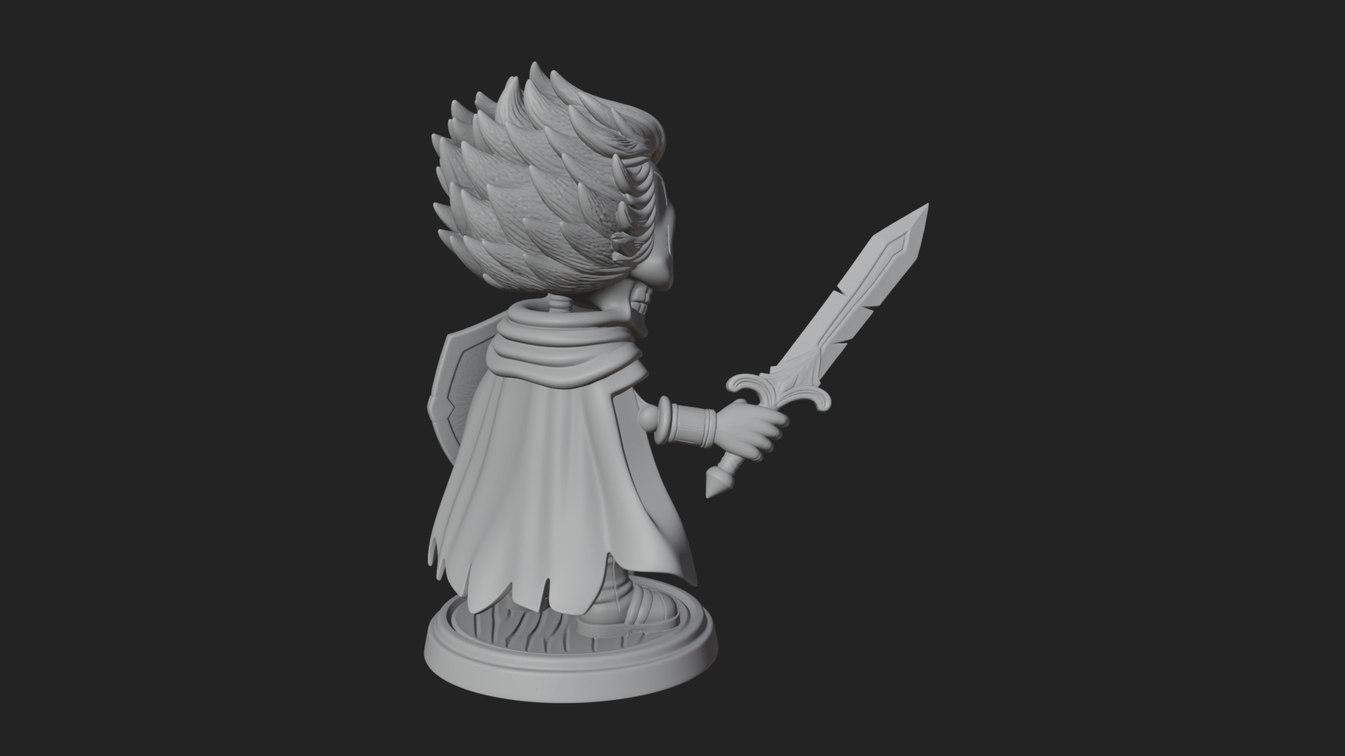 Chibi Skeleton Warrior Statue Design 3 3D Print Model 3D Model