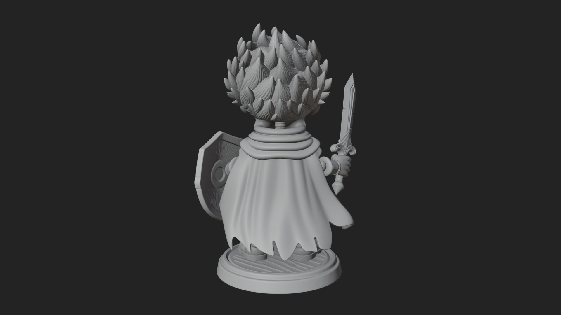 Chibi Skeleton Warrior Statue Design 3 3D Print Model 3D Model