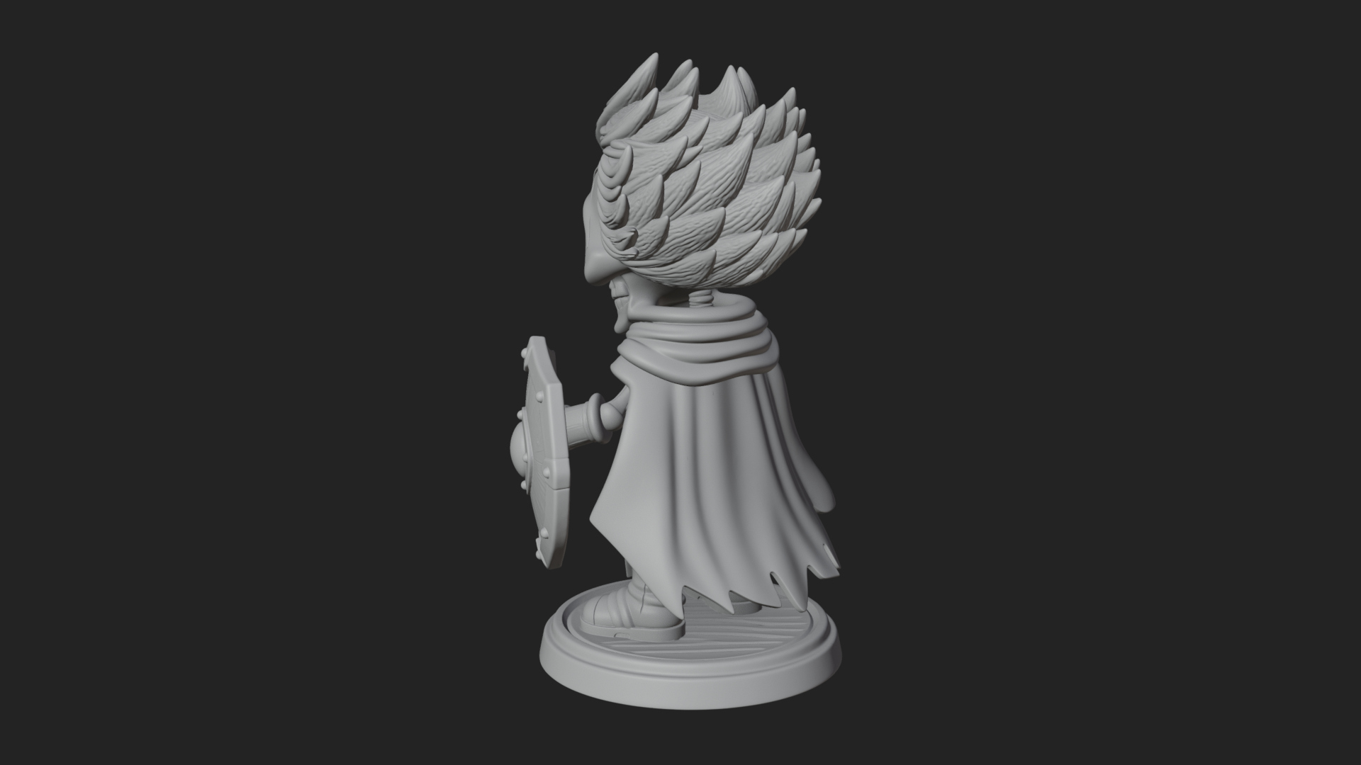 Chibi Skeleton Warrior Statue Design 3 3D Print Model 3D Model