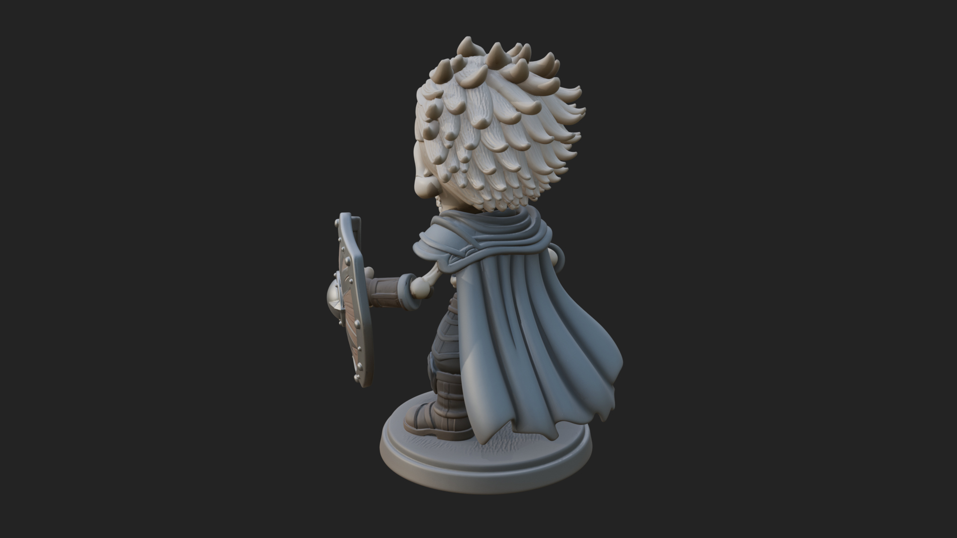 Chibi Skeleton Warrior Statue Design 4 3D Print Model 3D Model