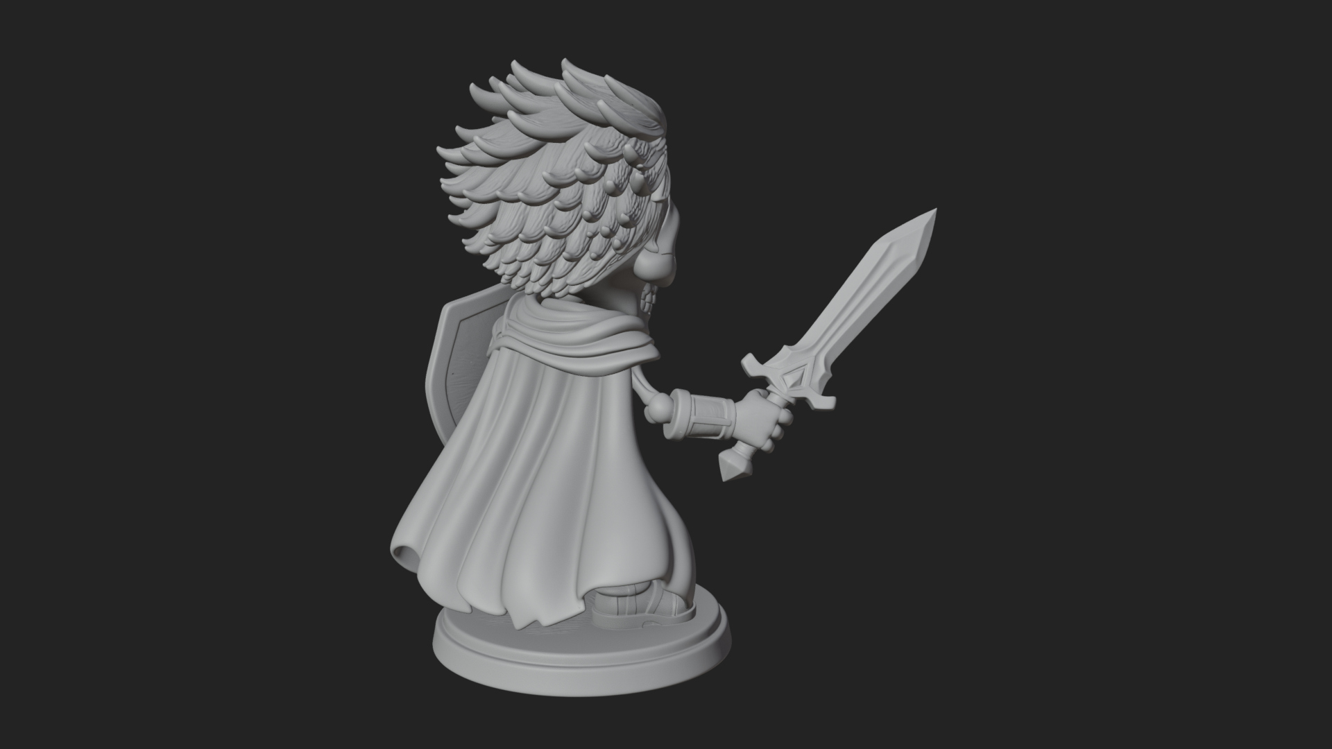 Chibi Skeleton Warrior Statue Design 4 3D Print Model 3D Model