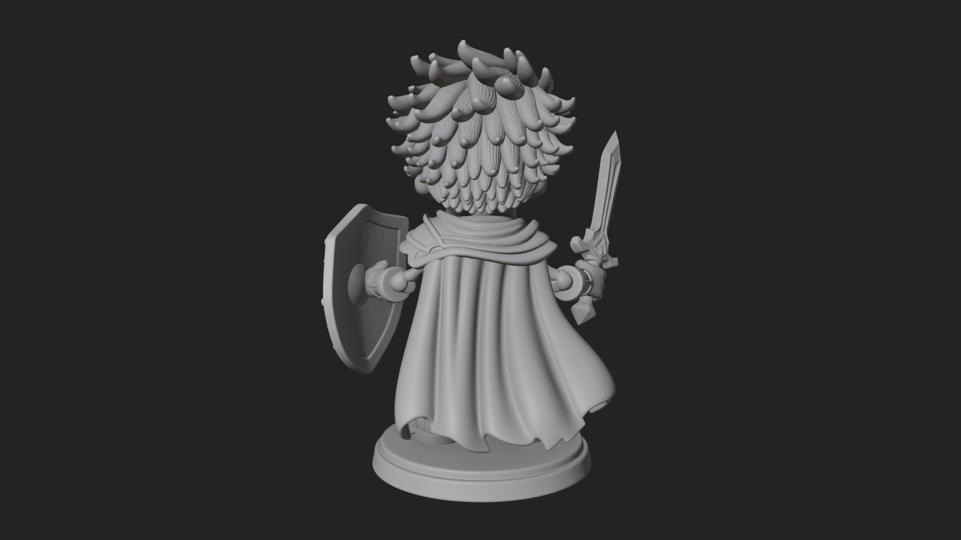 Chibi Skeleton Warrior Statue Design 4 3D Print Model 3D Model