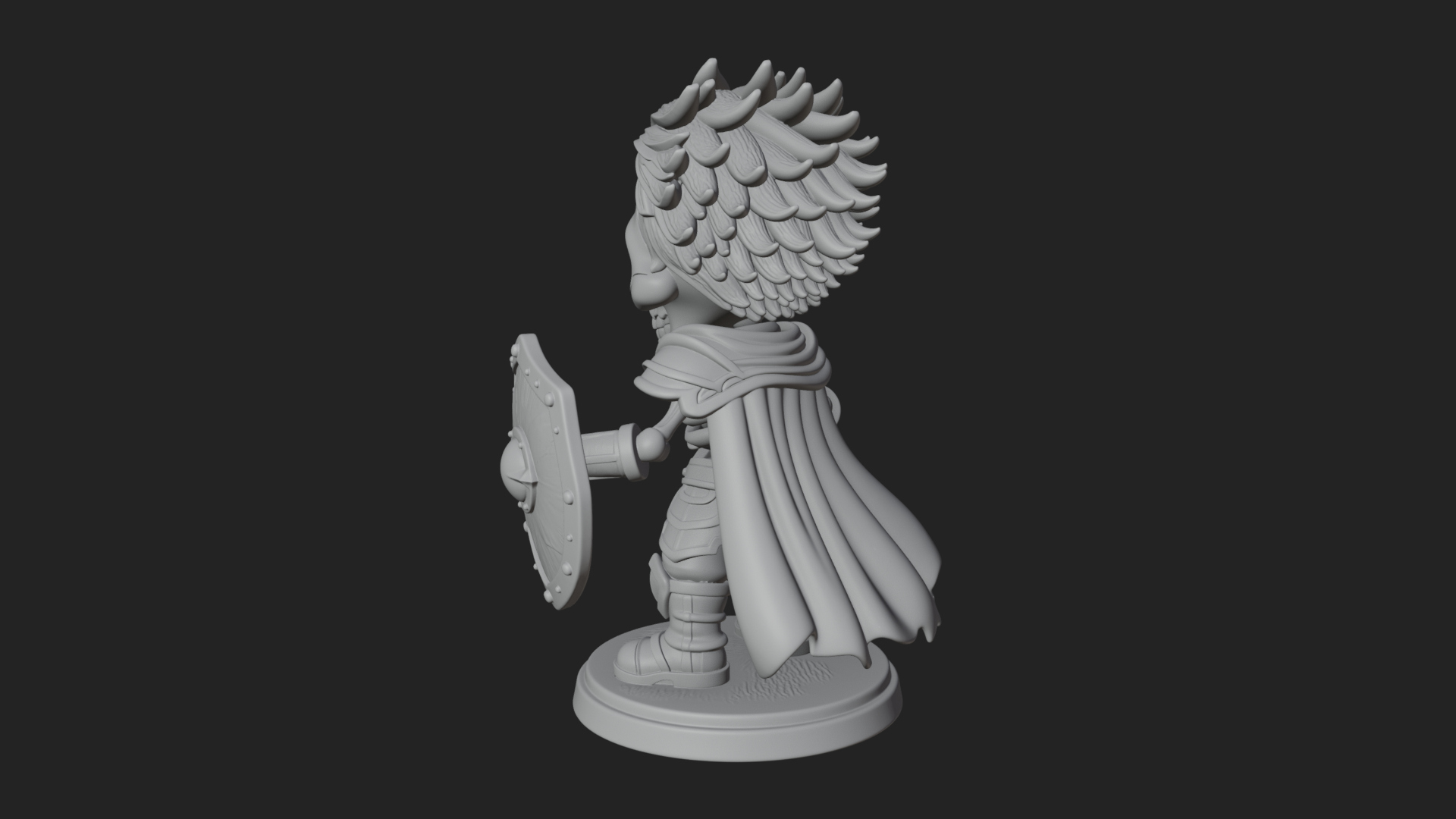 Chibi Skeleton Warrior Statue Design 4 3D Print Model 3D Model