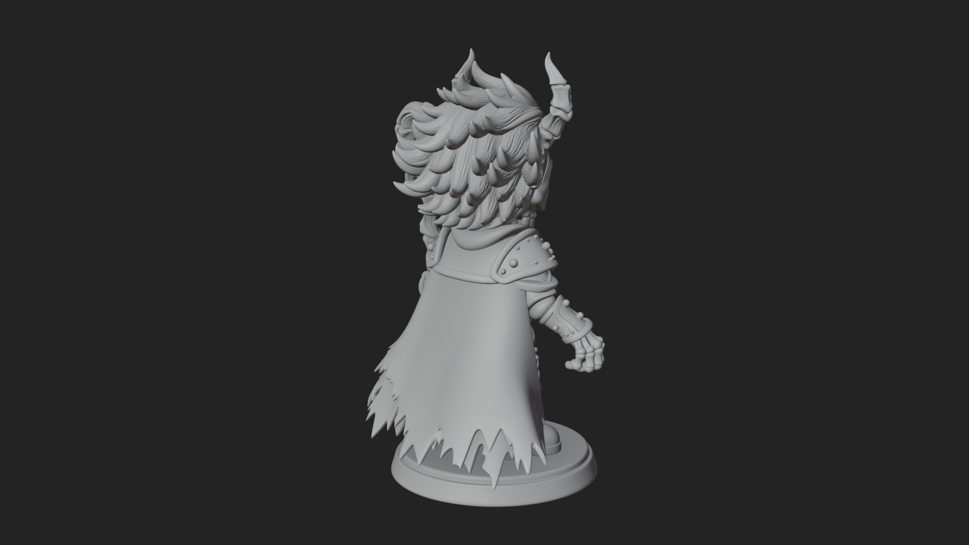 Chibi Skull Necromancer Statue Design 2 3D Print Model 3D Model