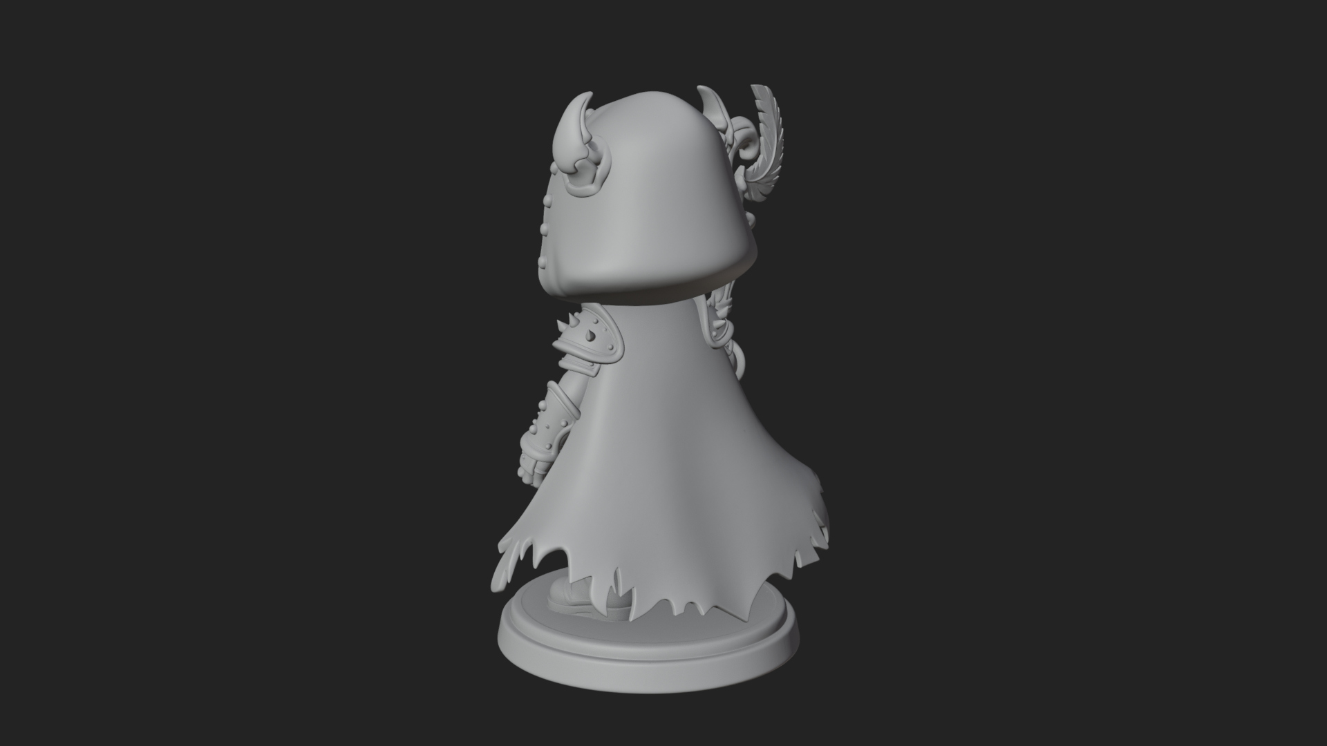 Chibi Skull Necromancer Statue Design 3 3D Print Model 3D Model