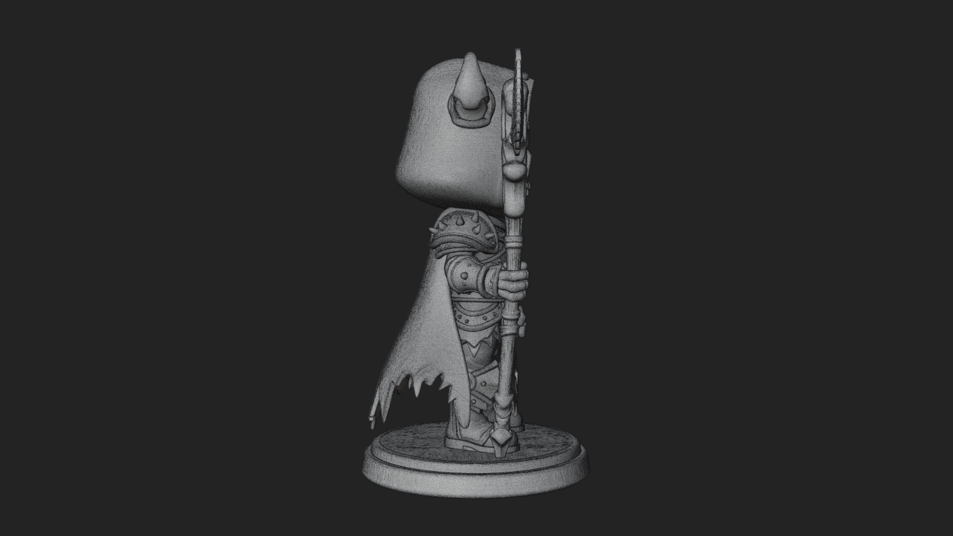 Chibi Skull Necromancer Statue Design 3 3D Print Model 3D Model