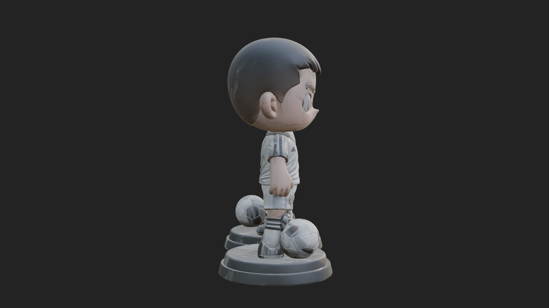 Chibi Soccer Boy Statue Design 1 3D Print Model 3D Model