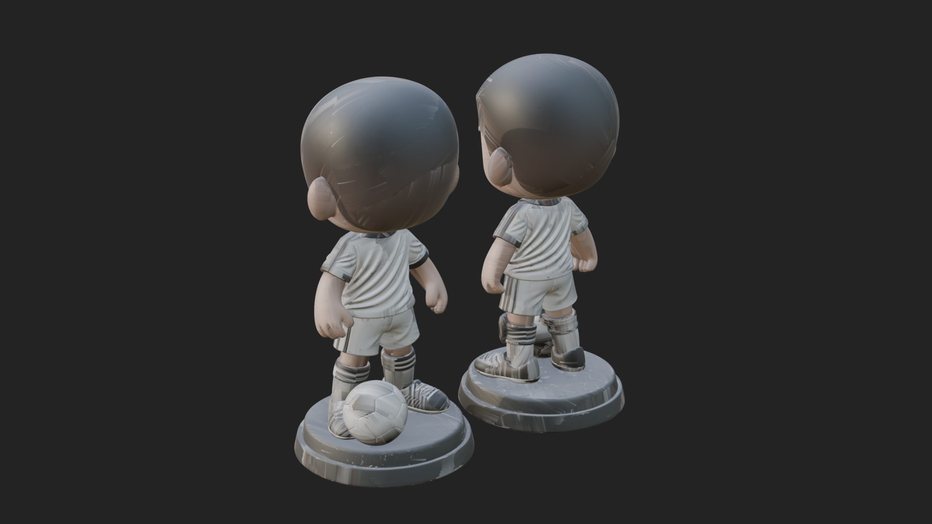 Chibi Soccer Boy Statue Design 1 3D Print Model 3D Model