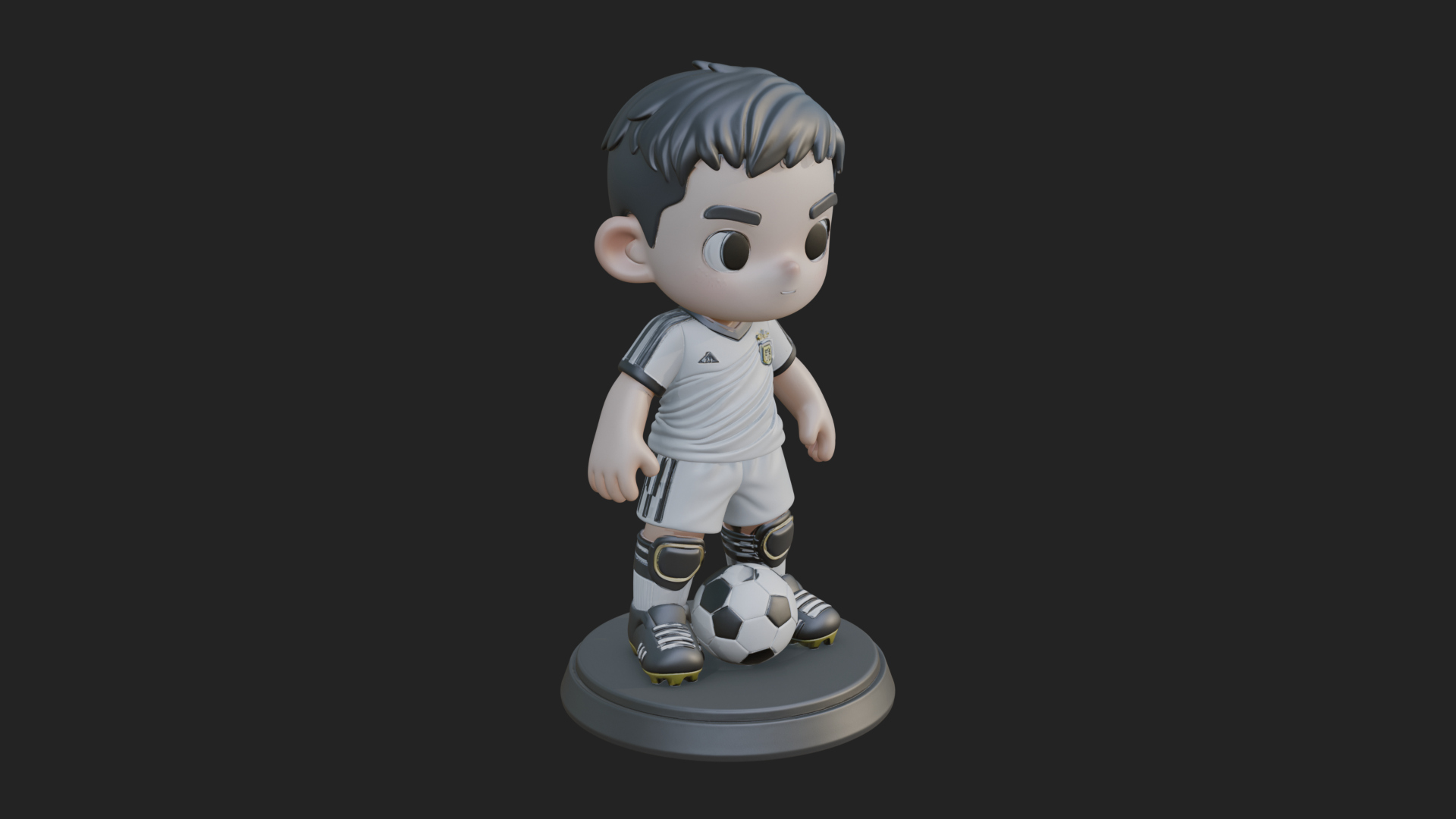 Chibi Soccer Boy Statue Design 2 3D Print Model 3D Model