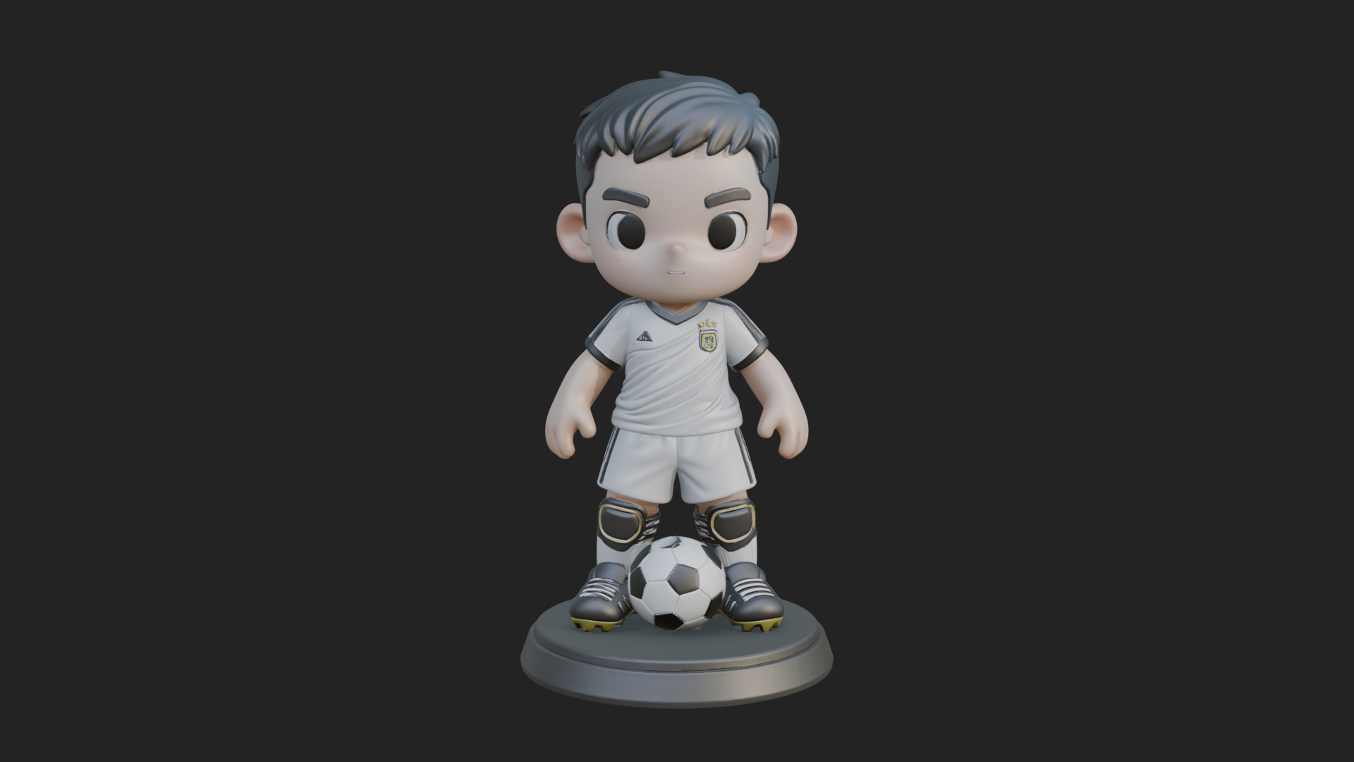 Chibi Soccer Boy Statue Design 2 3D Print Model 3D Model