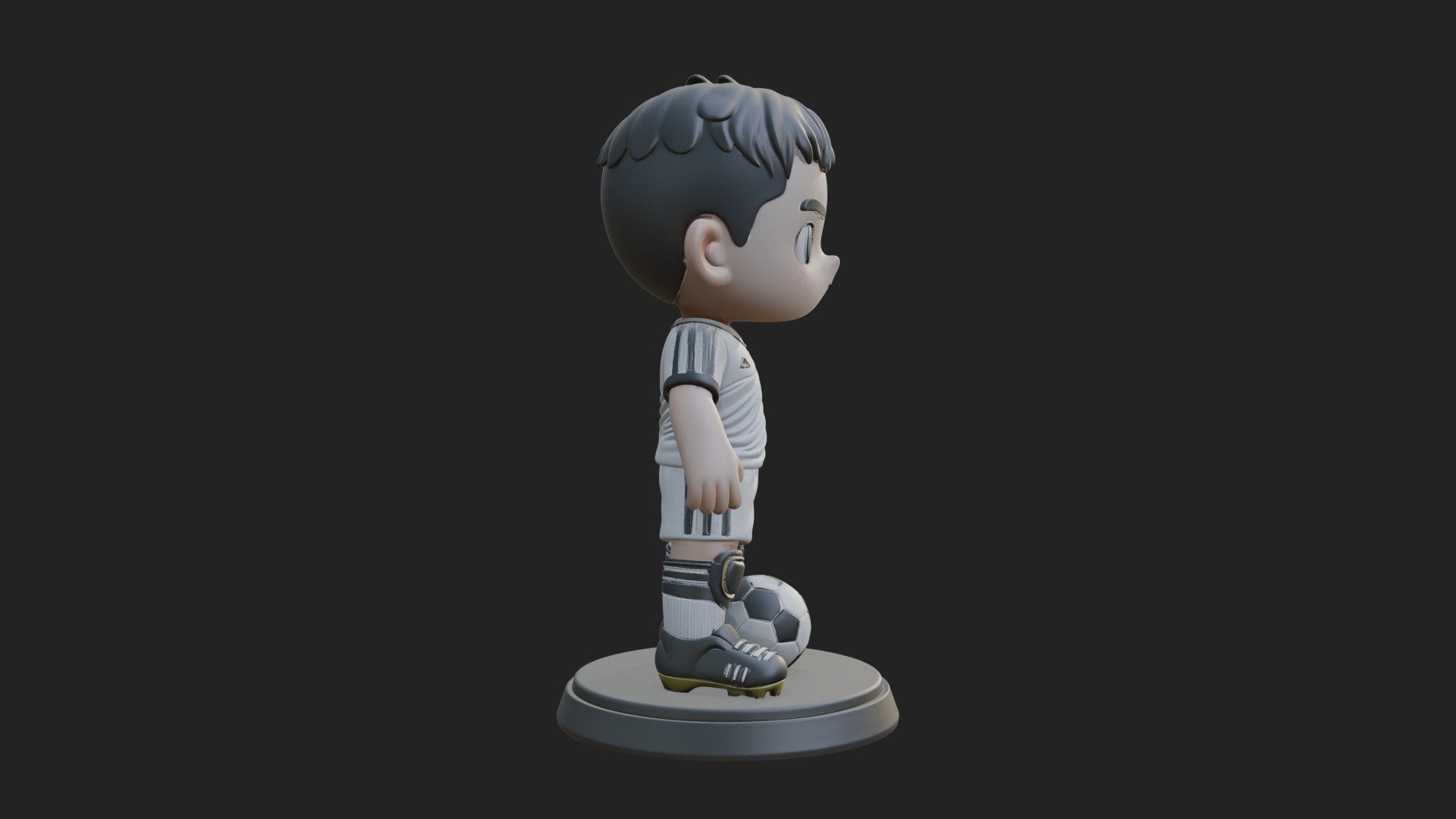 Chibi Soccer Boy Statue Design 2 3D Print Model 3D Model