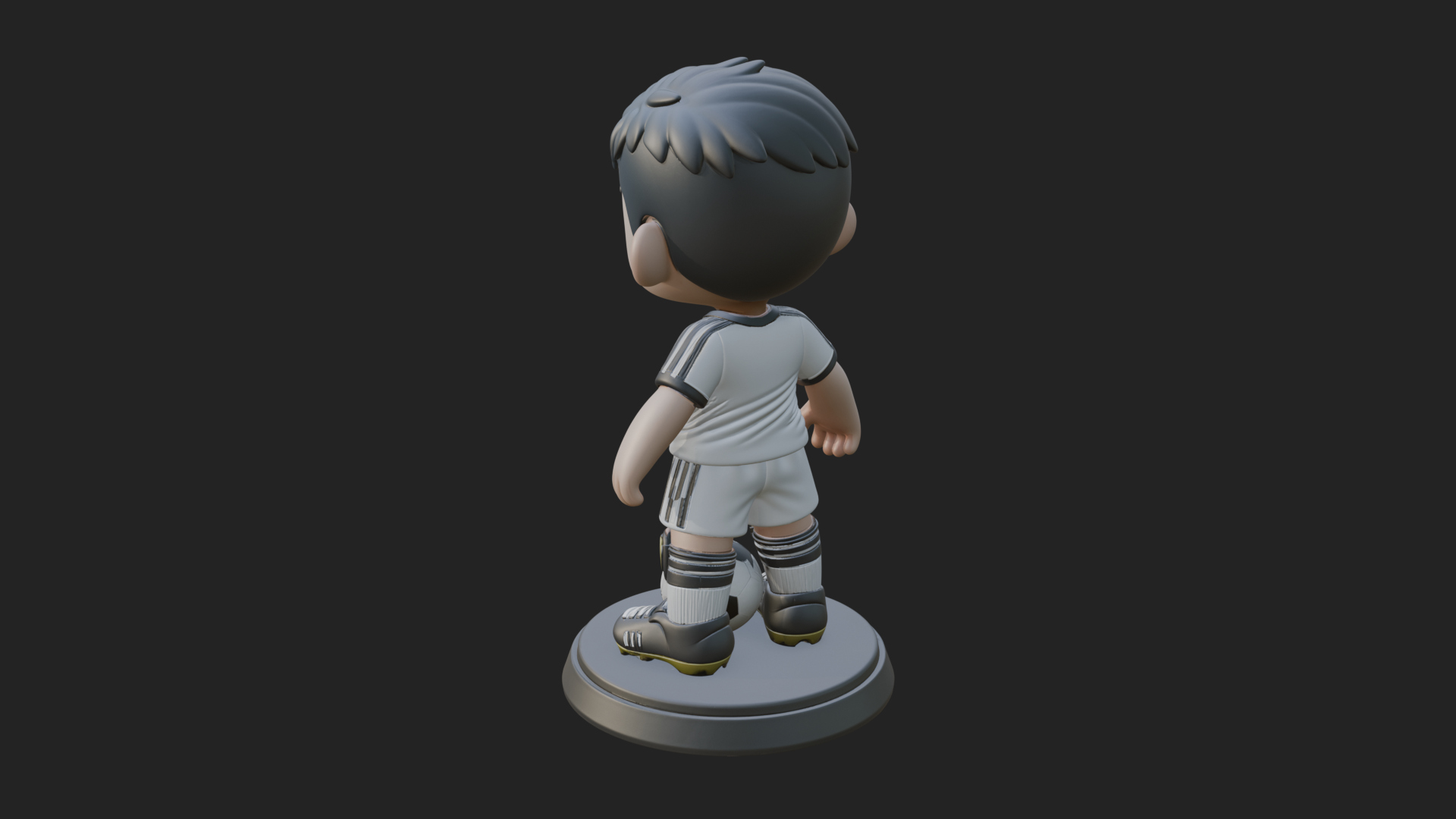 Chibi Soccer Boy Statue Design 2 3D Print Model 3D Model