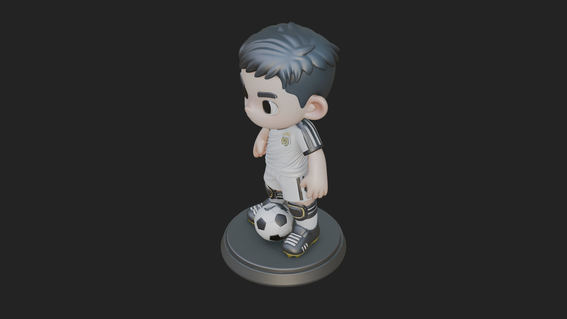 Chibi Soccer Boy Statue Design 2 3D Print Model 3D Model