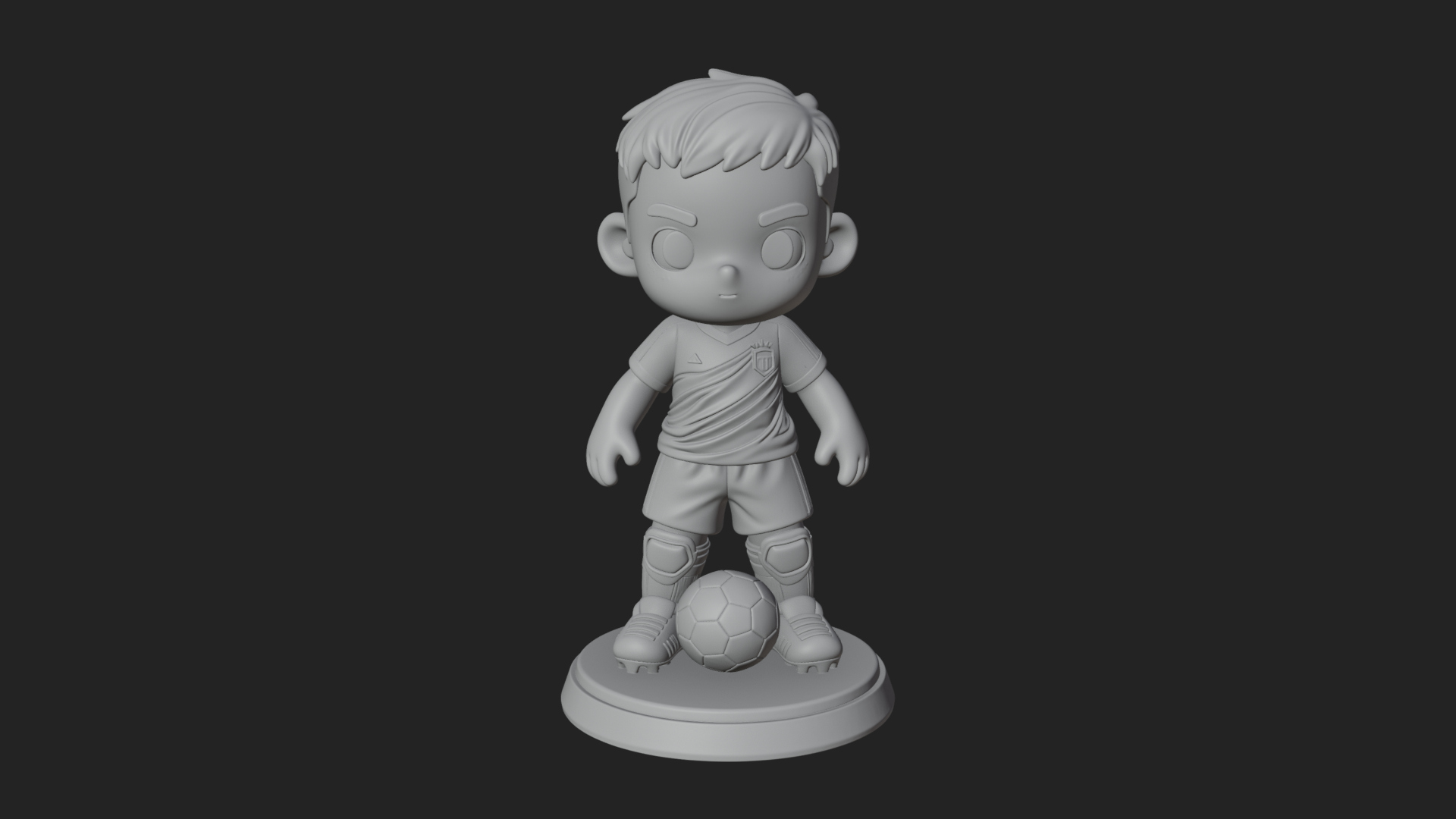 Chibi Soccer Boy Statue Design 2 3D Print Model 3D Model