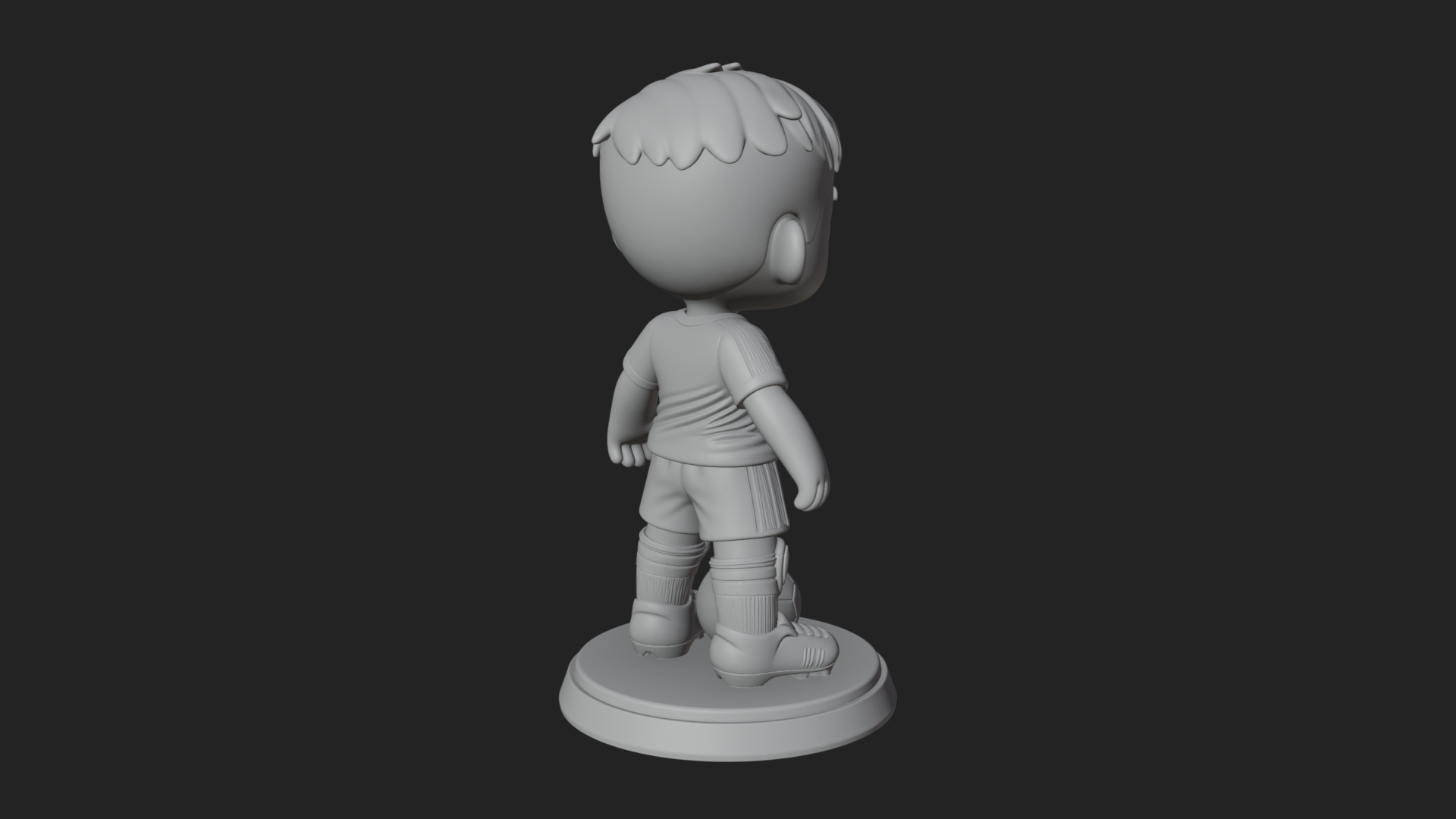 Chibi Soccer Boy Statue Design 2 3D Print Model 3D Model