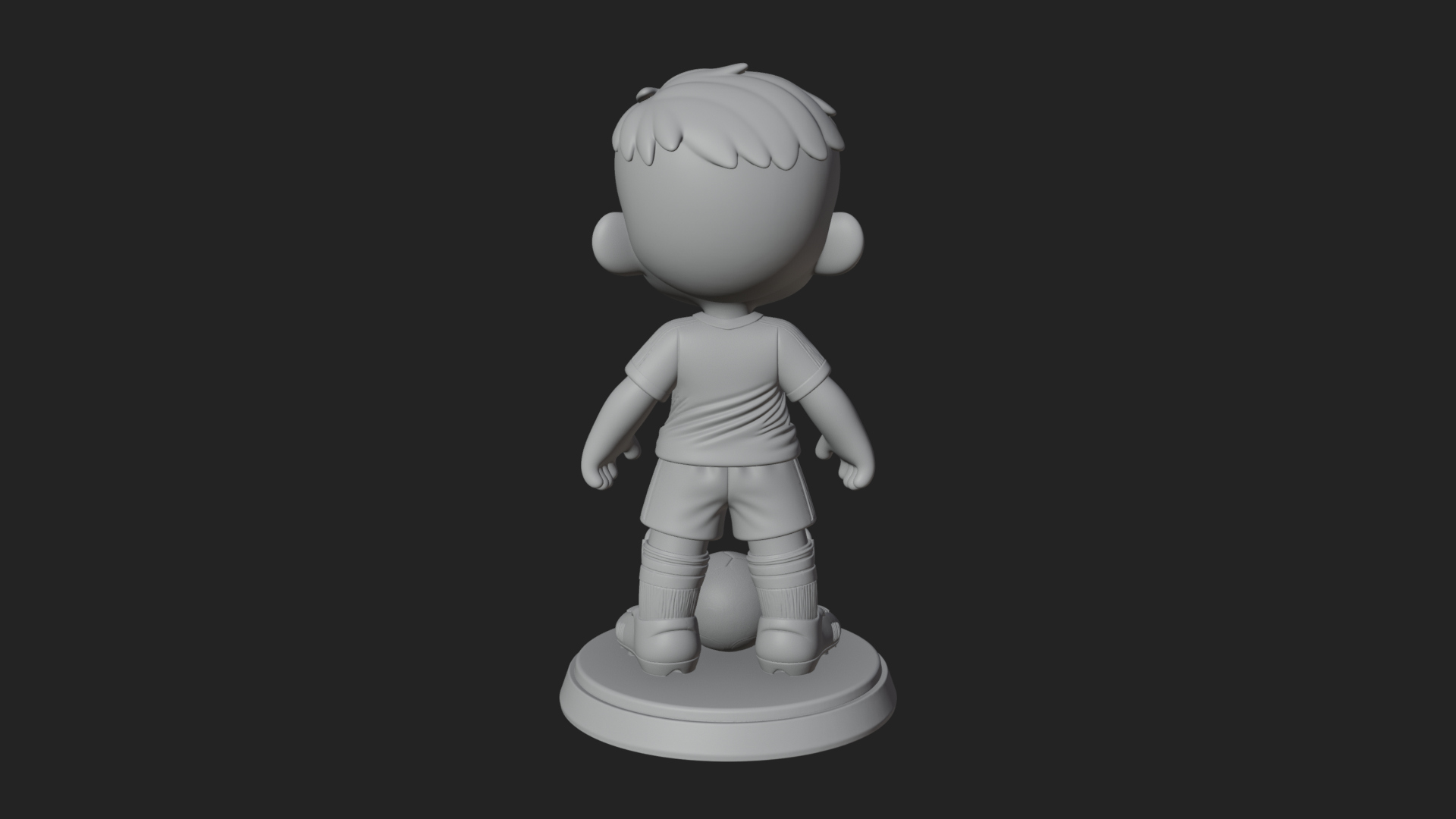 Chibi Soccer Boy Statue Design 2 3D Print Model 3D Model