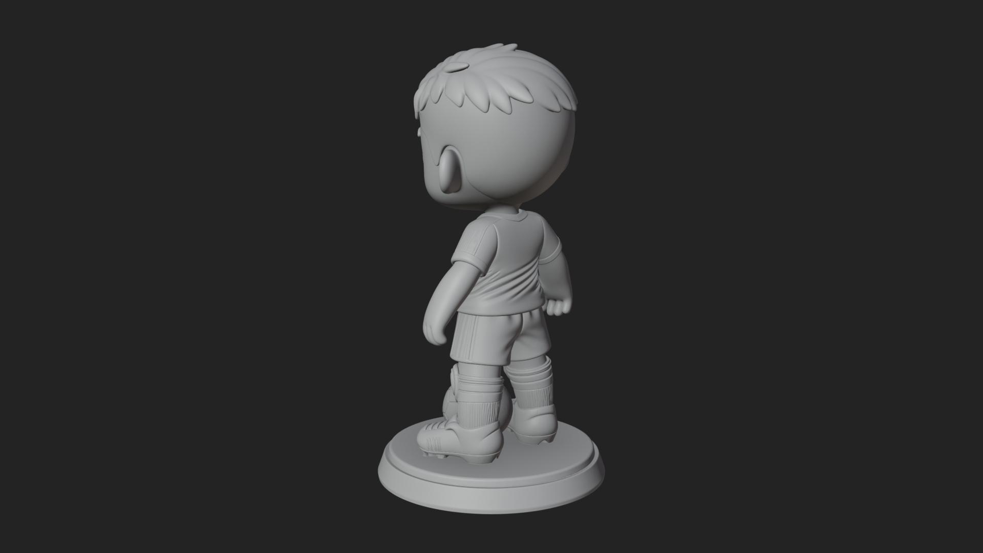 Chibi Soccer Boy Statue Design 2 3D Print Model 3D Model