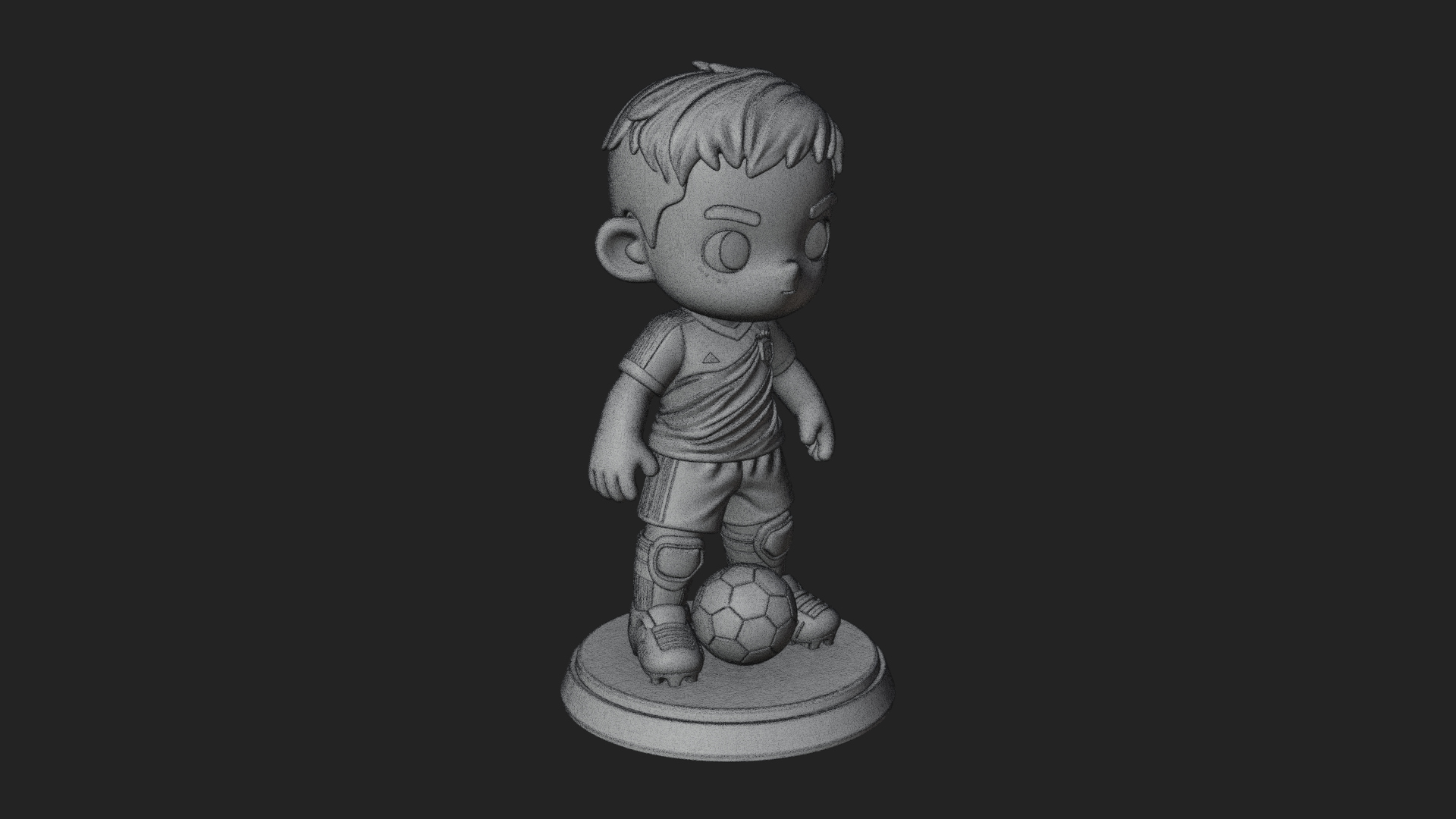 Chibi Soccer Boy Statue Design 2 3D Print Model 3D Model