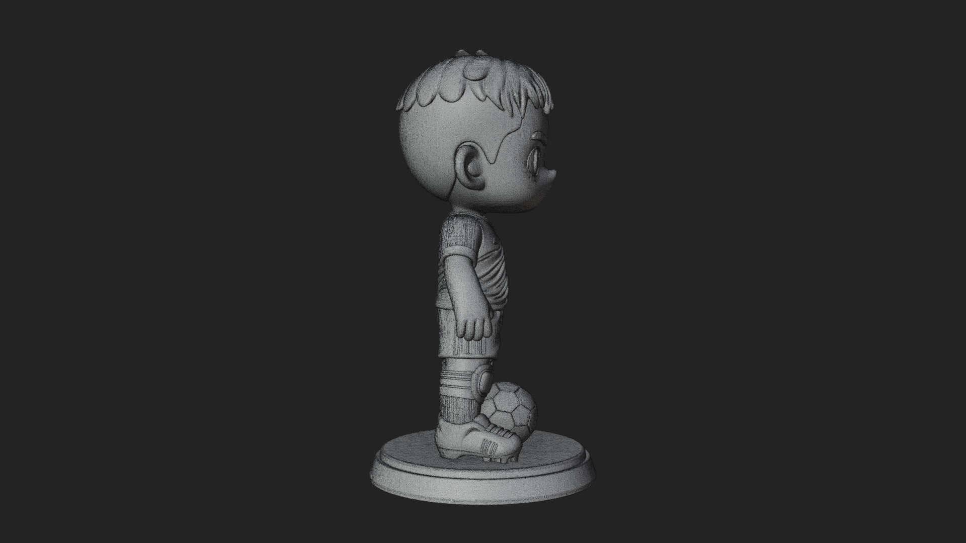 Chibi Soccer Boy Statue Design 2 3D Print Model 3D Model