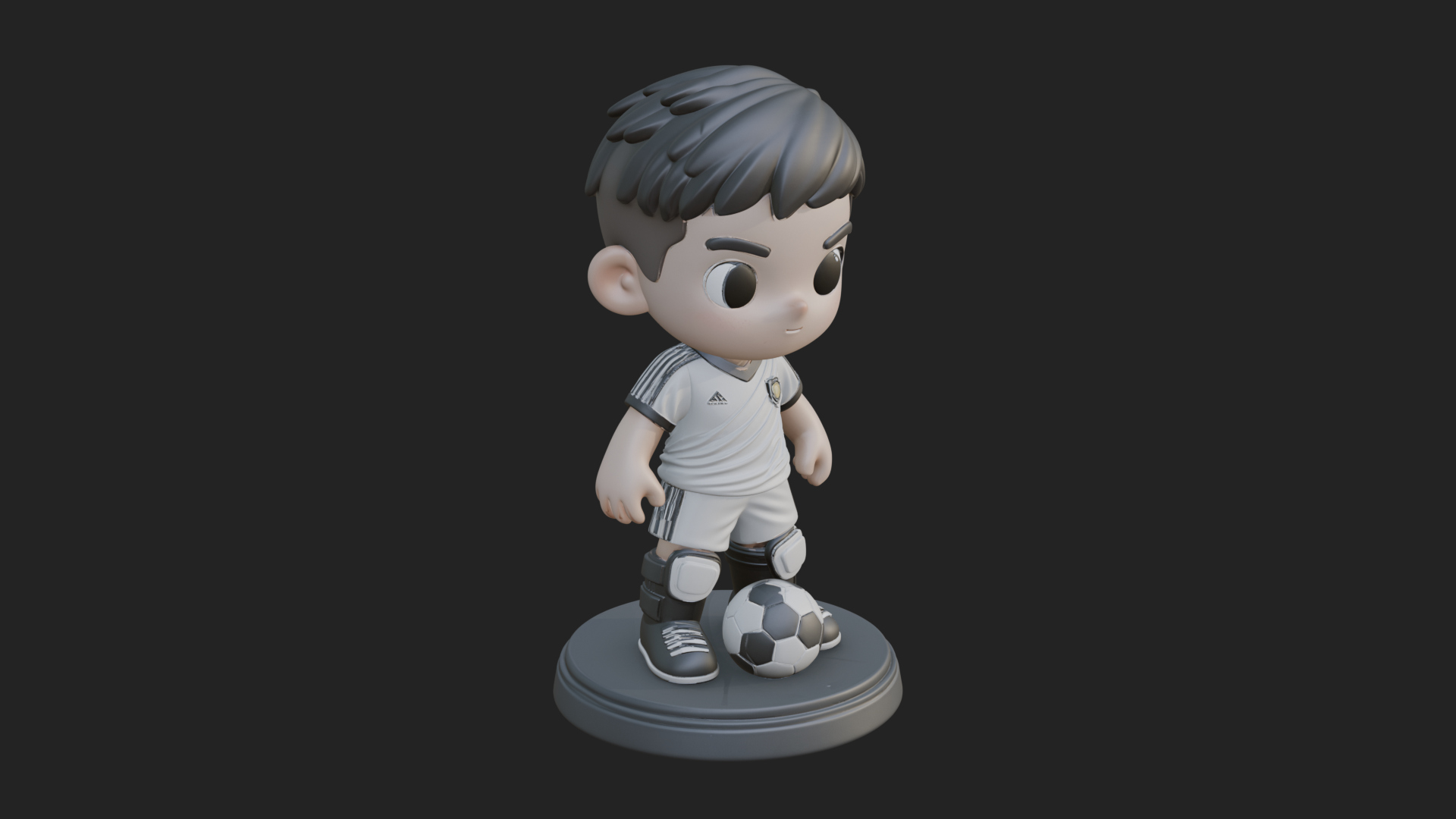Chibi Soccer Boy Statue Design 3 3D Print Model 3D Model