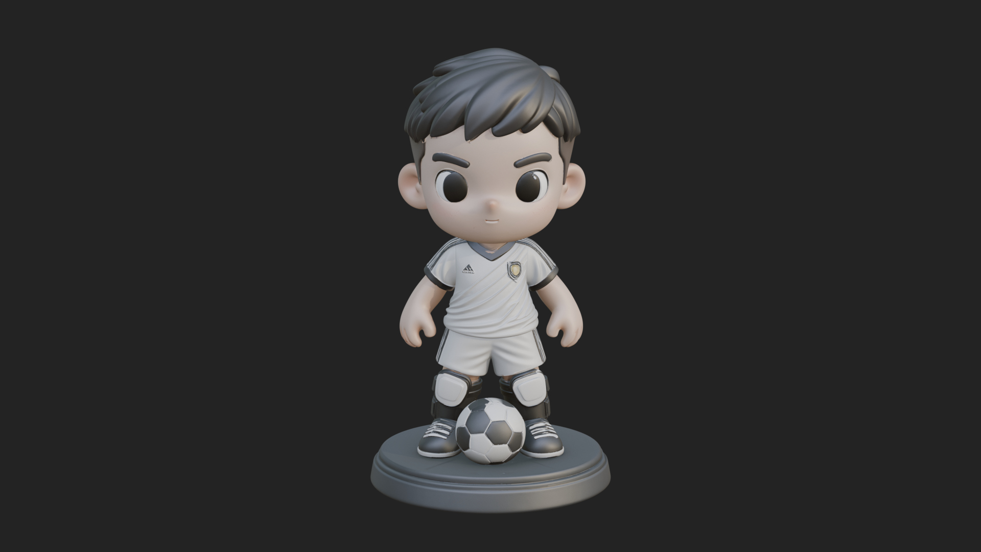 Chibi Soccer Boy Statue Design 3 3D Print Model 3D Model