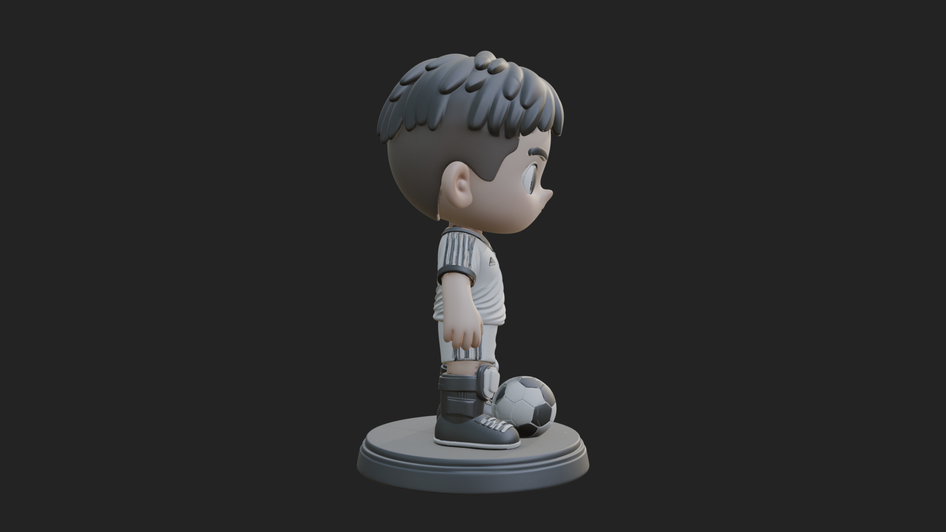 Chibi Soccer Boy Statue Design 3 3D Print Model 3D Model