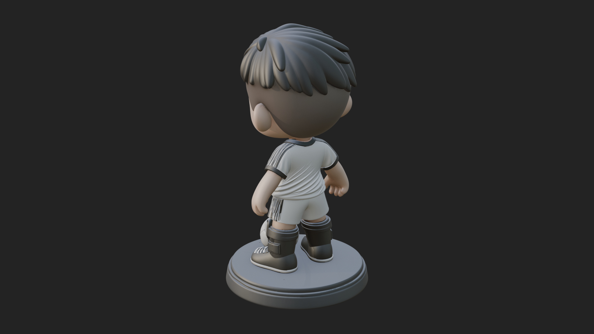 Chibi Soccer Boy Statue Design 3 3D Print Model 3D Model