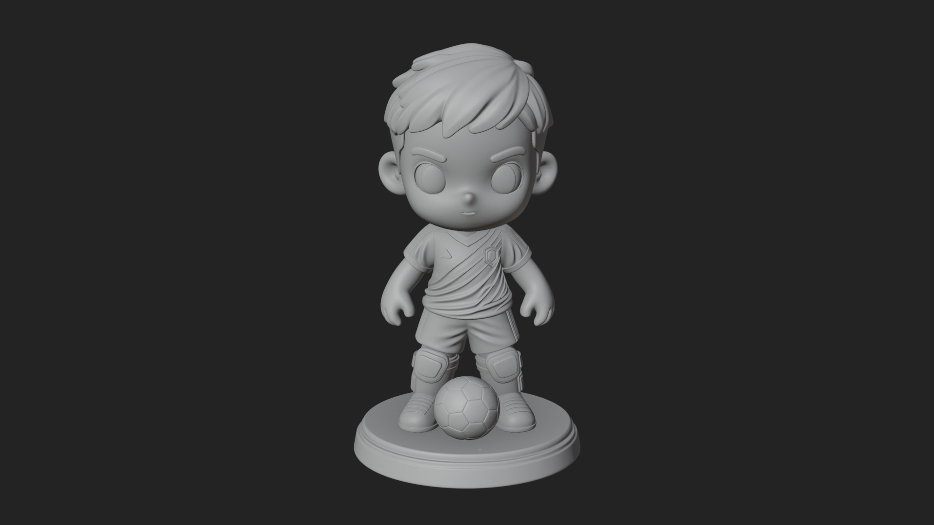 Chibi Soccer Boy Statue Design 3 3D Print Model 3D Model