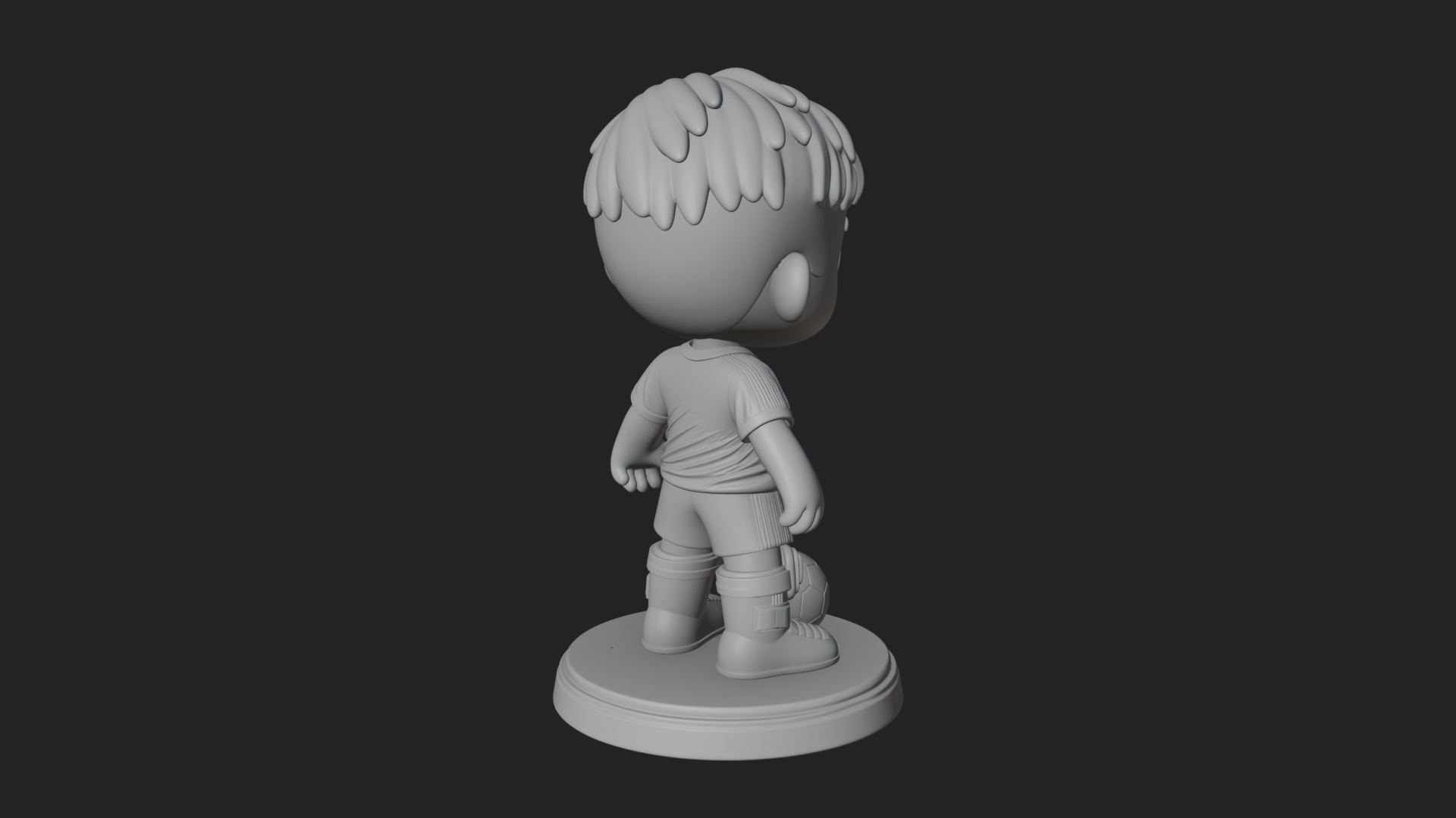 Chibi Soccer Boy Statue Design 3 3D Print Model 3D Model
