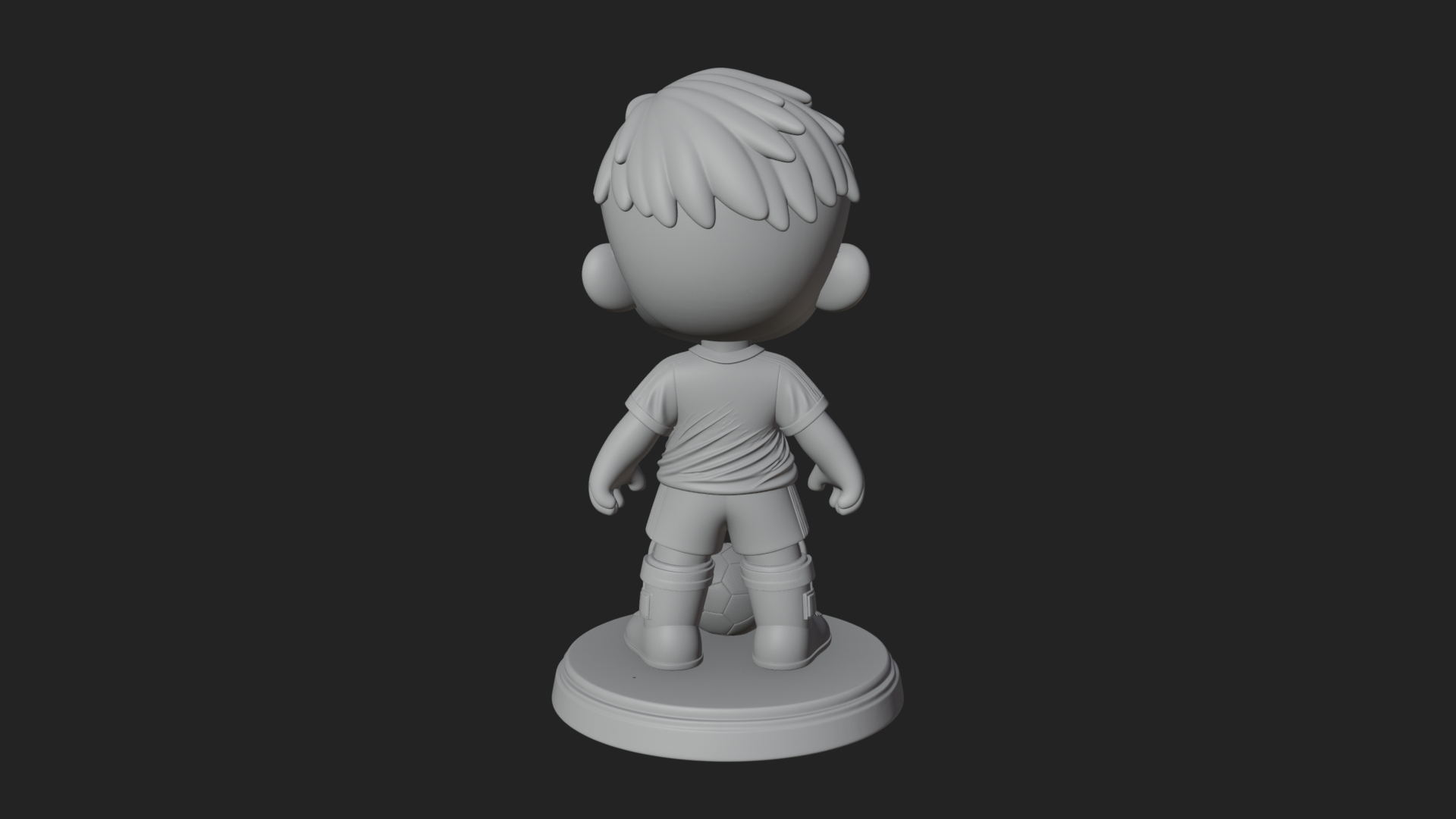 Chibi Soccer Boy Statue Design 3 3D Print Model 3D Model