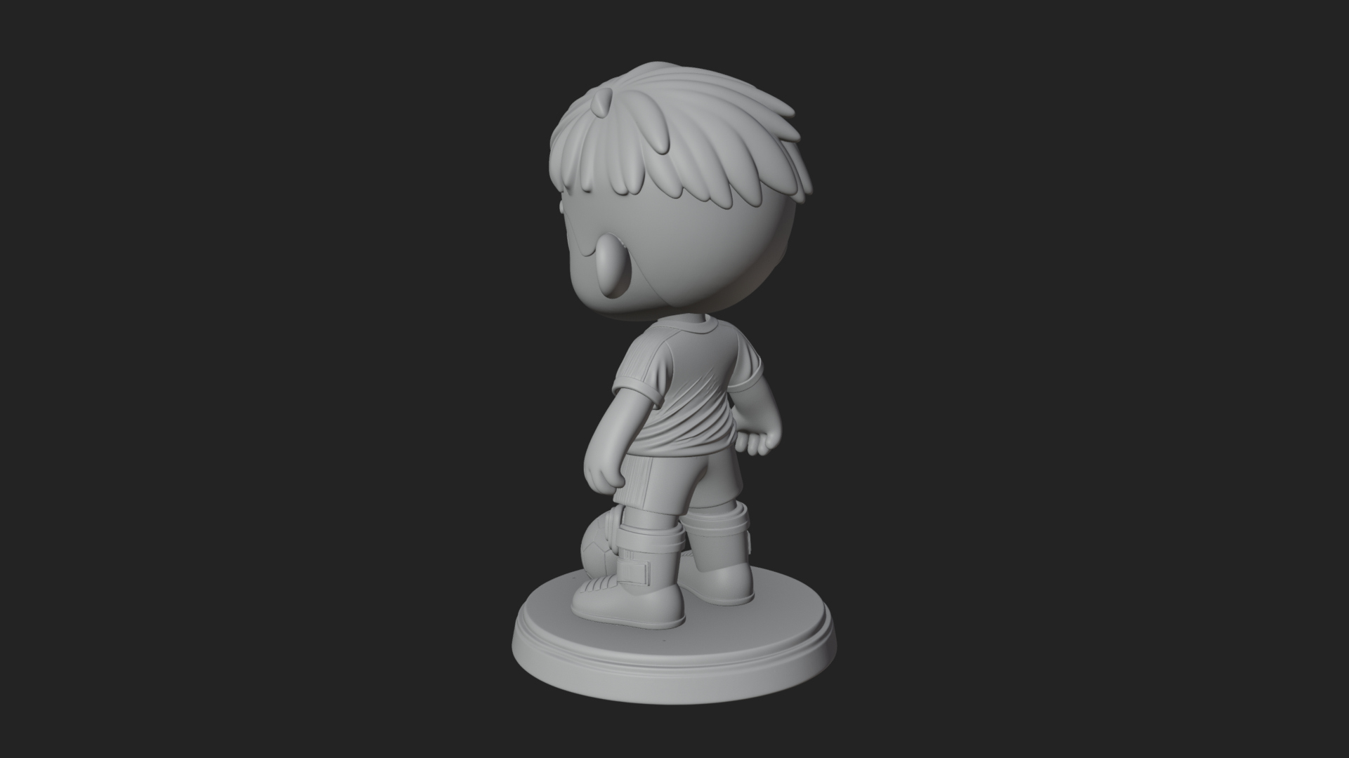 Chibi Soccer Boy Statue Design 3 3D Print Model 3D Model