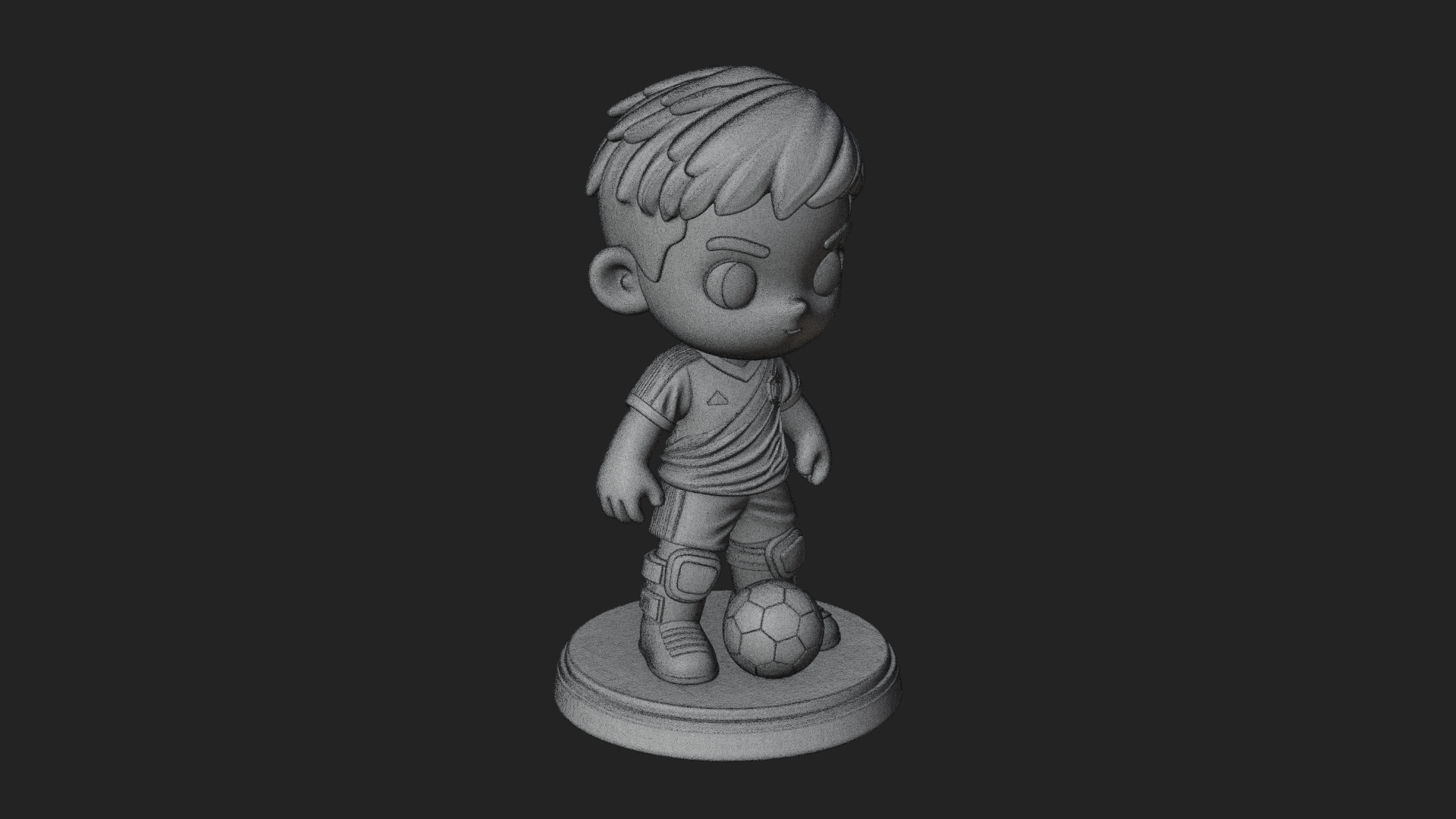 Chibi Soccer Boy Statue Design 3 3D Print Model 3D Model