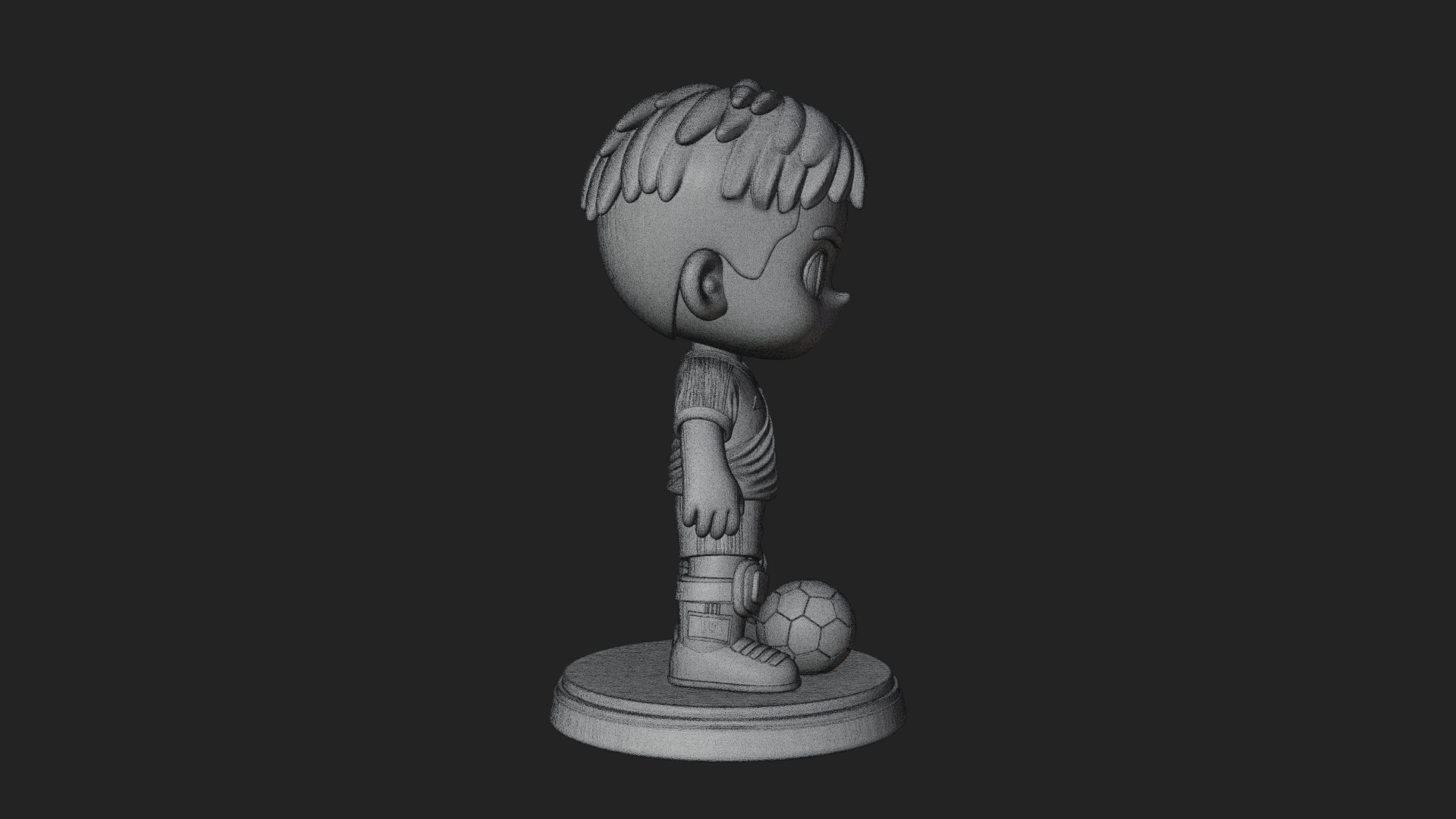 Chibi Soccer Boy Statue Design 3 3D Print Model 3D Model