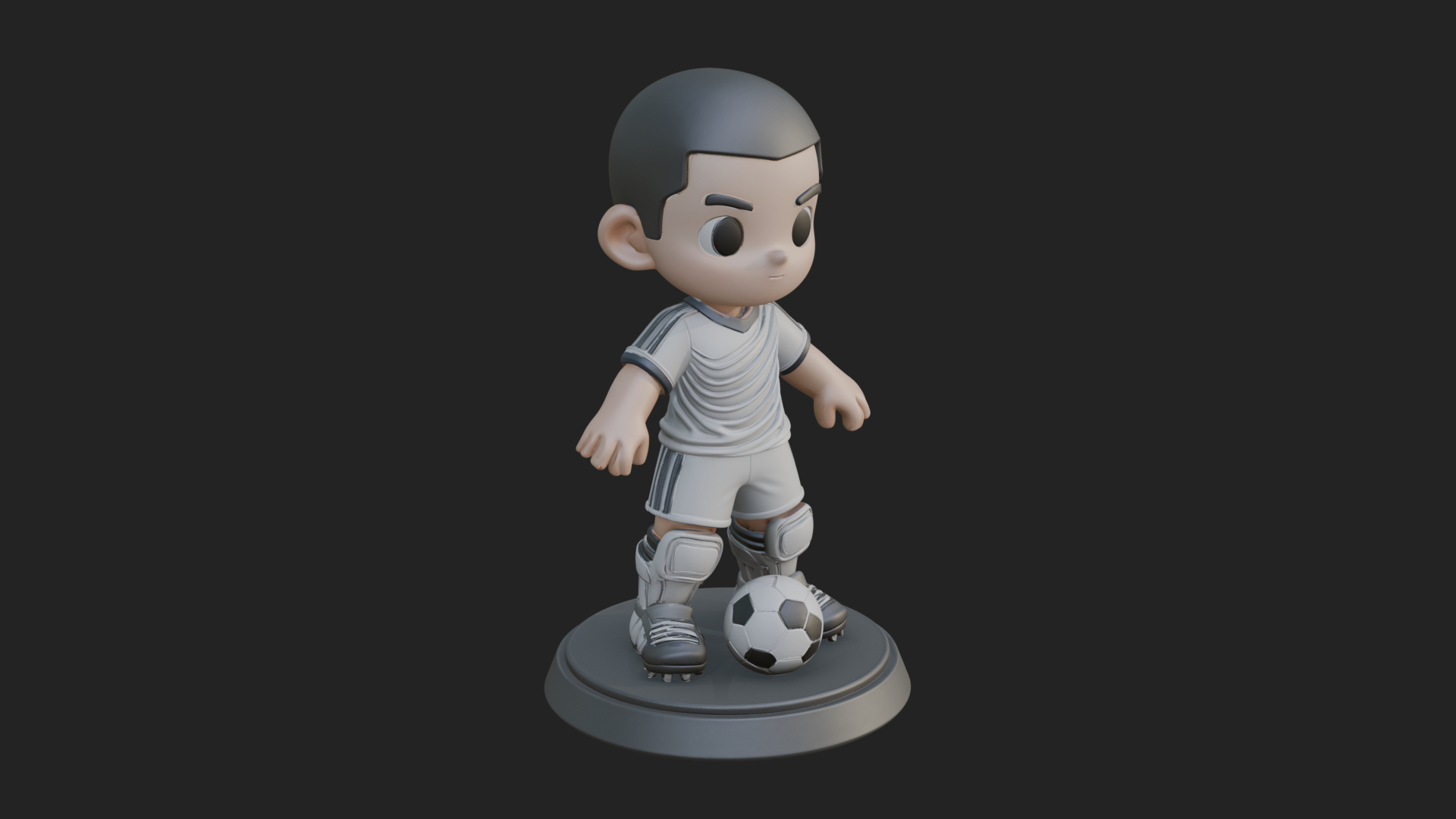 Chibi Soccer Boy Statue Design 4 3D Print Model 3D Model