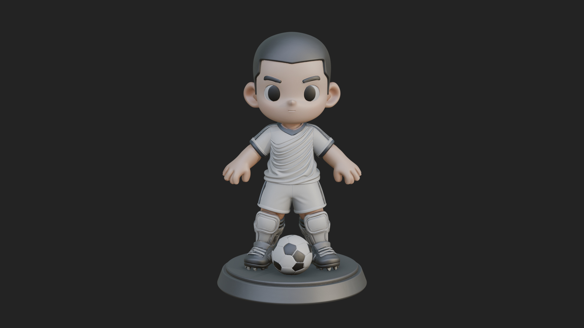 Chibi Soccer Boy Statue Design 4 3D Print Model 3D Model