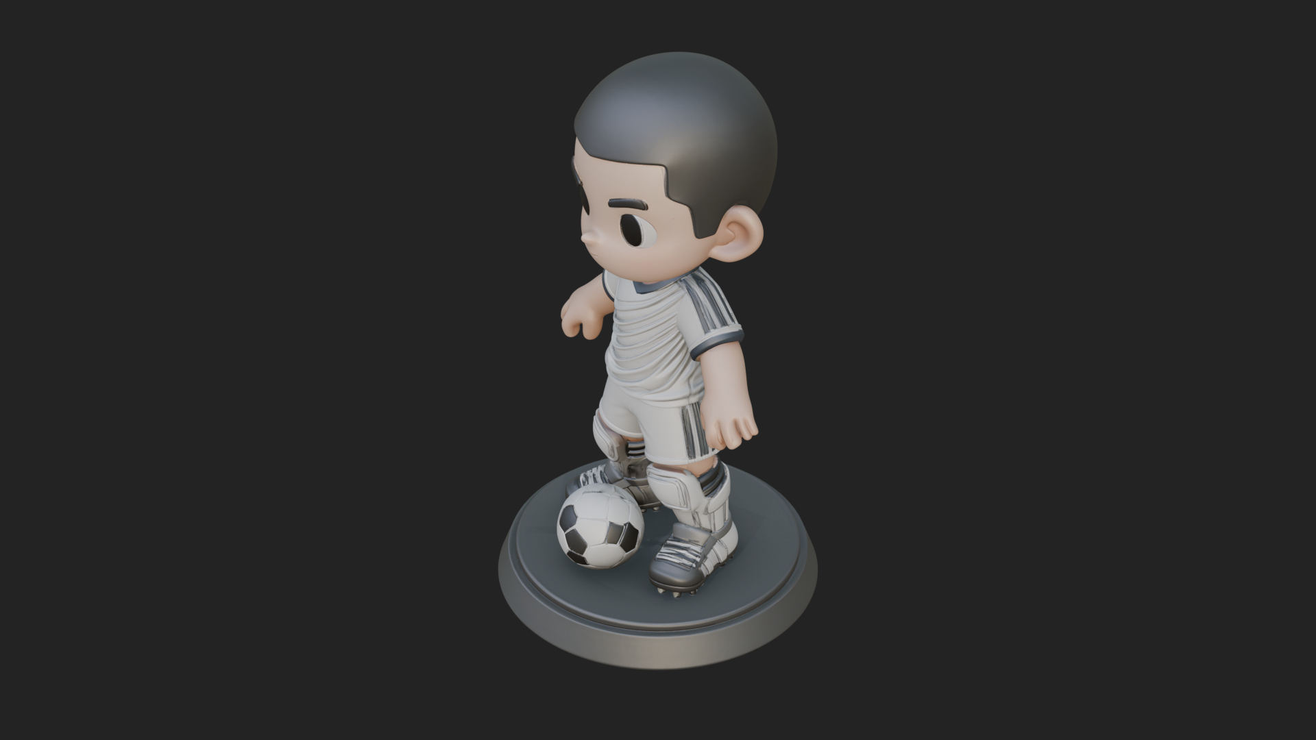 Chibi Soccer Boy Statue Design 4 3D Print Model 3D Model