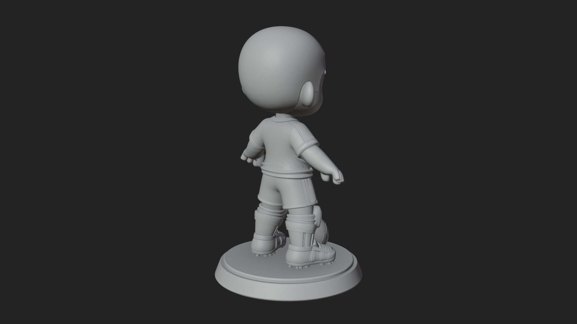 Chibi Soccer Boy Statue Design 4 3D Print Model 3D Model