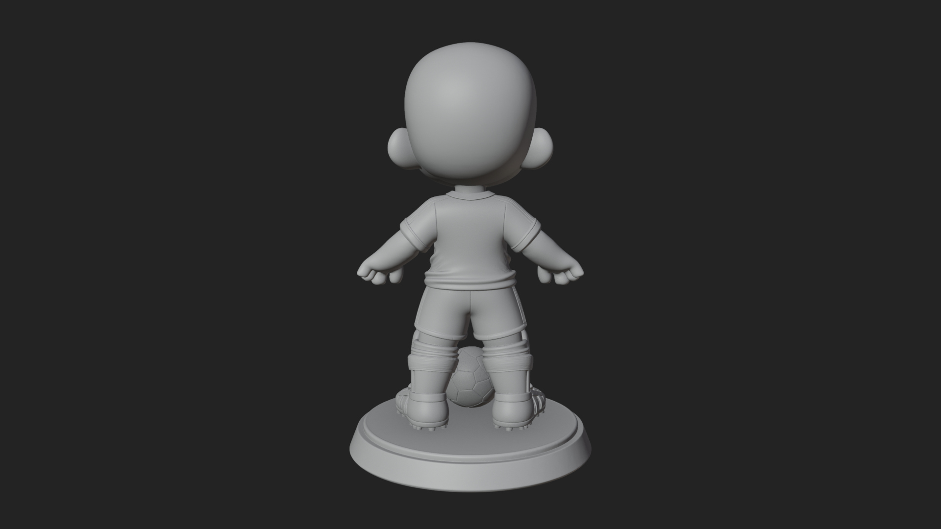 Chibi Soccer Boy Statue Design 4 3D Print Model 3D Model