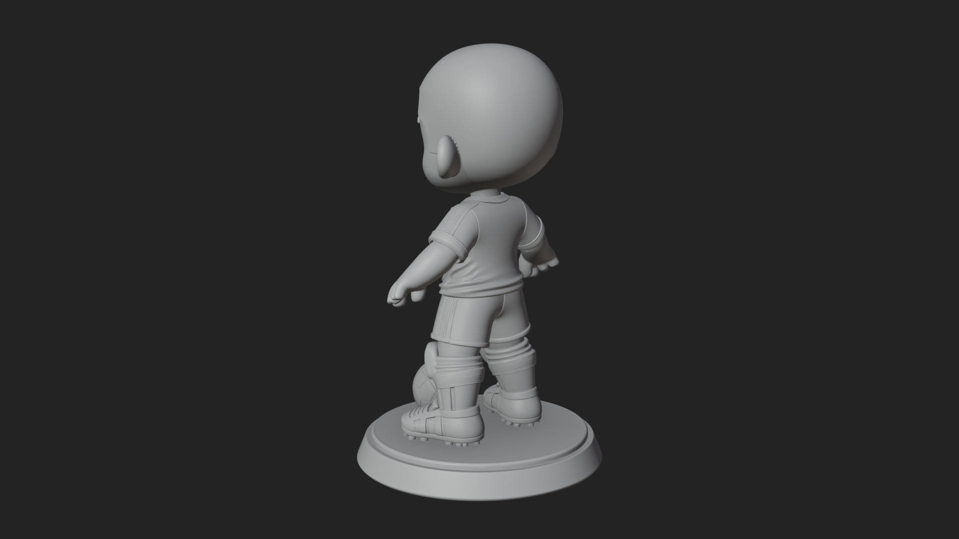 Chibi Soccer Boy Statue Design 4 3D Print Model 3D Model