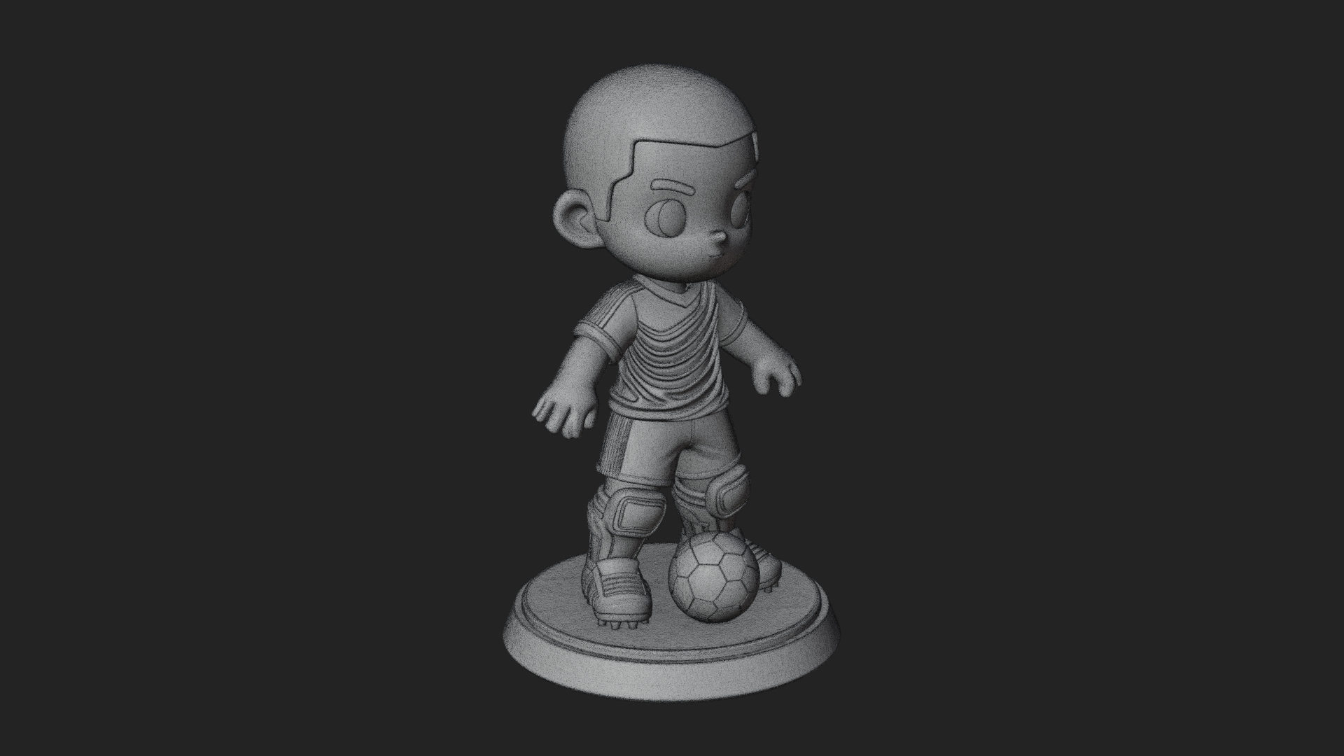 Chibi Soccer Boy Statue Design 4 3D Print Model 3D Model