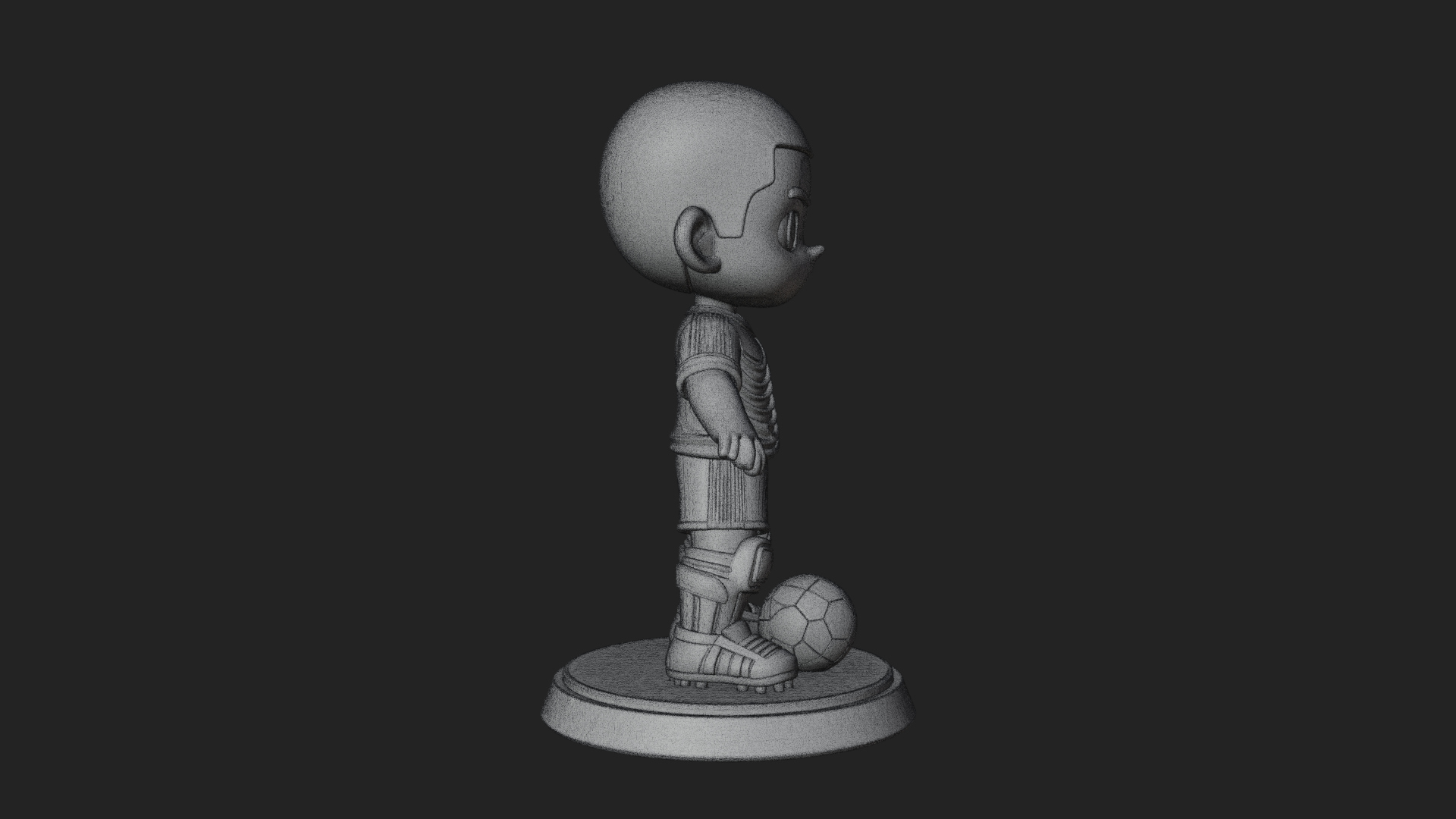 Chibi Soccer Boy Statue Design 4 3D Print Model 3D Model