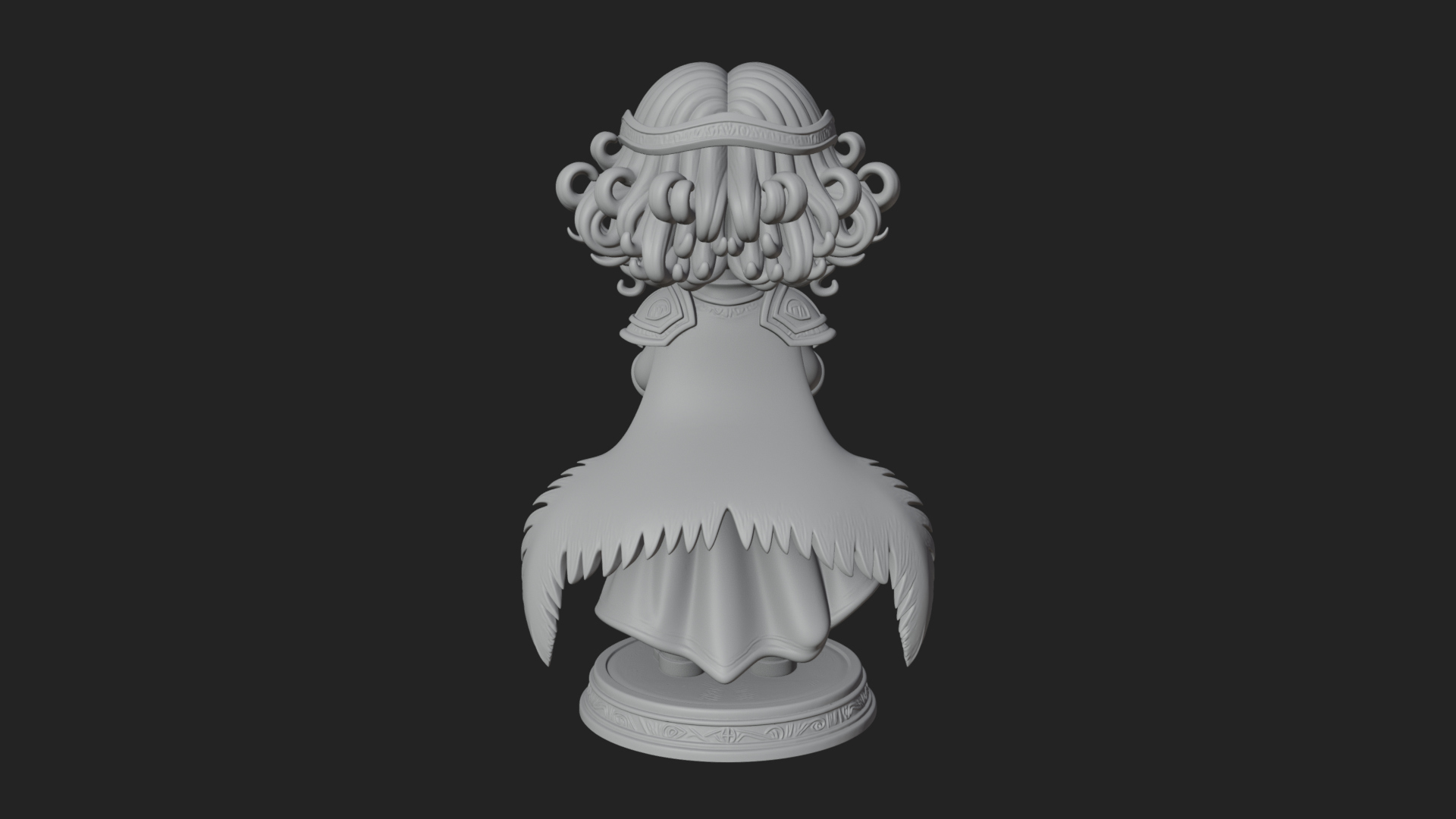 Chibi Sorceress with Orb Statue Design 2 3D Print Model 3D Model