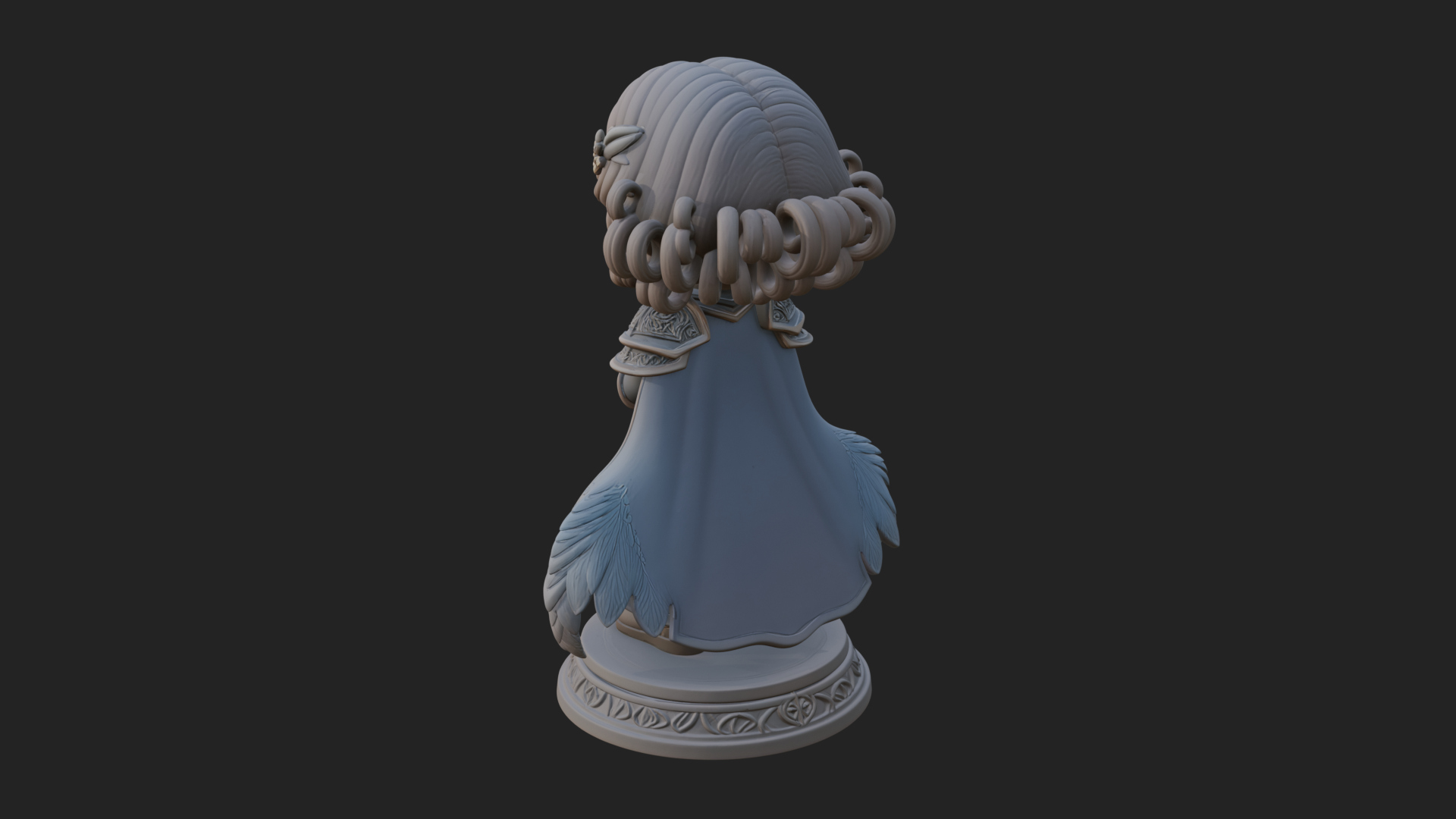 Chibi Sorceress with Orb Statue Design 4 3D Print Model 3D Model