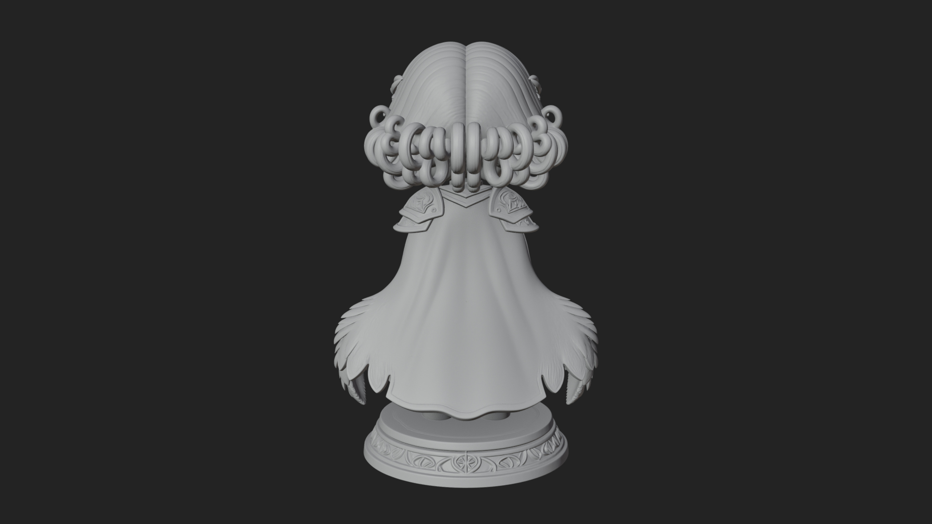 Chibi Sorceress with Orb Statue Design 4 3D Print Model 3D Model