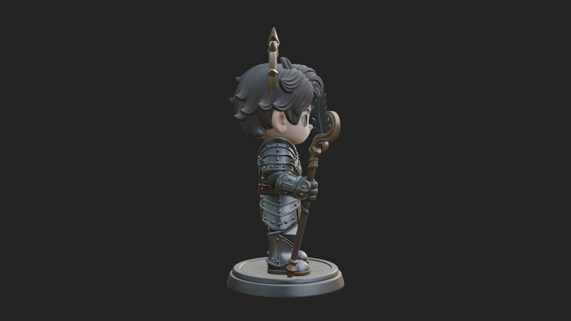 Chibi Star Crown Prince Statue Design 1 3D Print Model 3D Model
